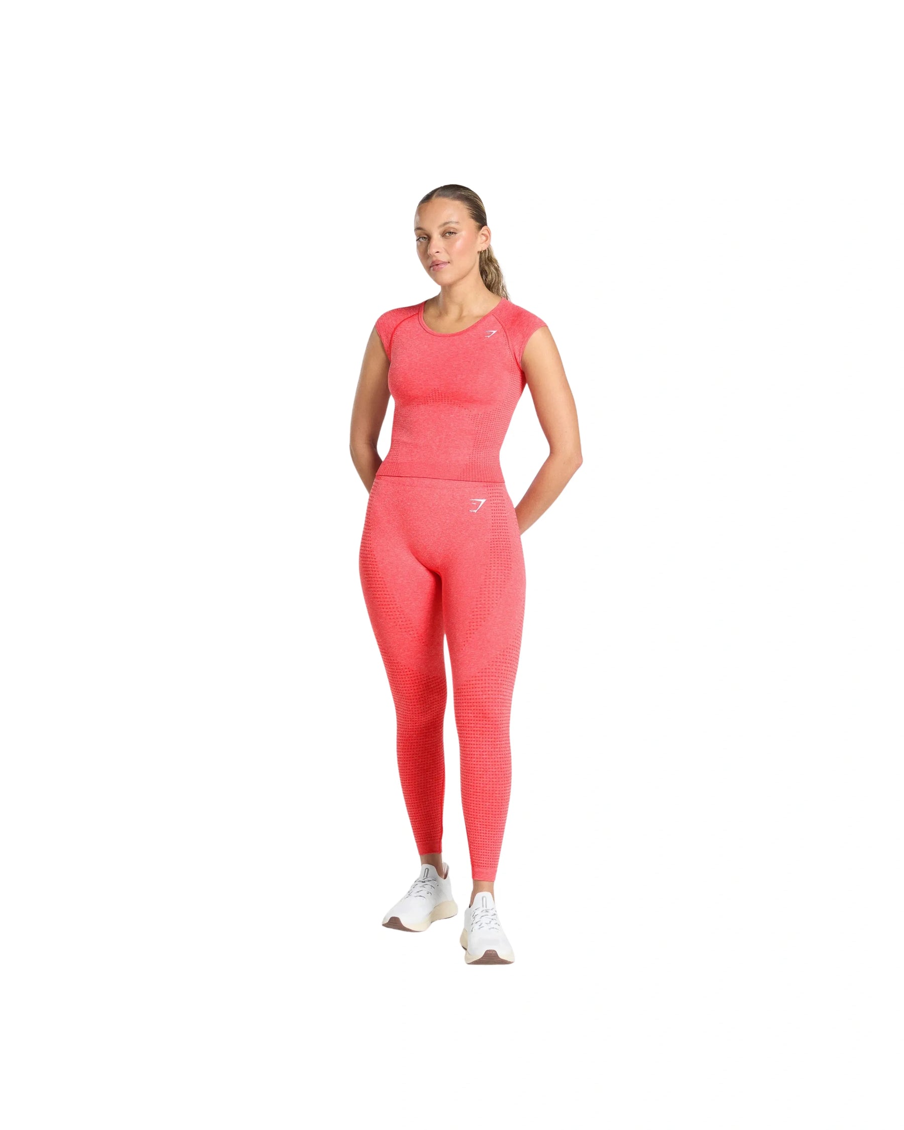 Gymshark Vital Scoop Neck Top Coral Red Marl