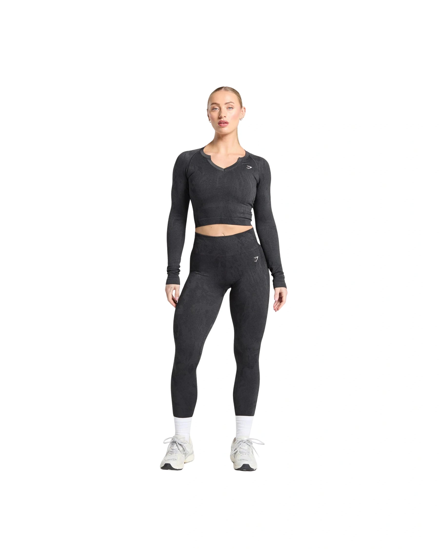 Adapt Camo Seamless Long Sleeve Top Body fit Asphalt Grey/Black