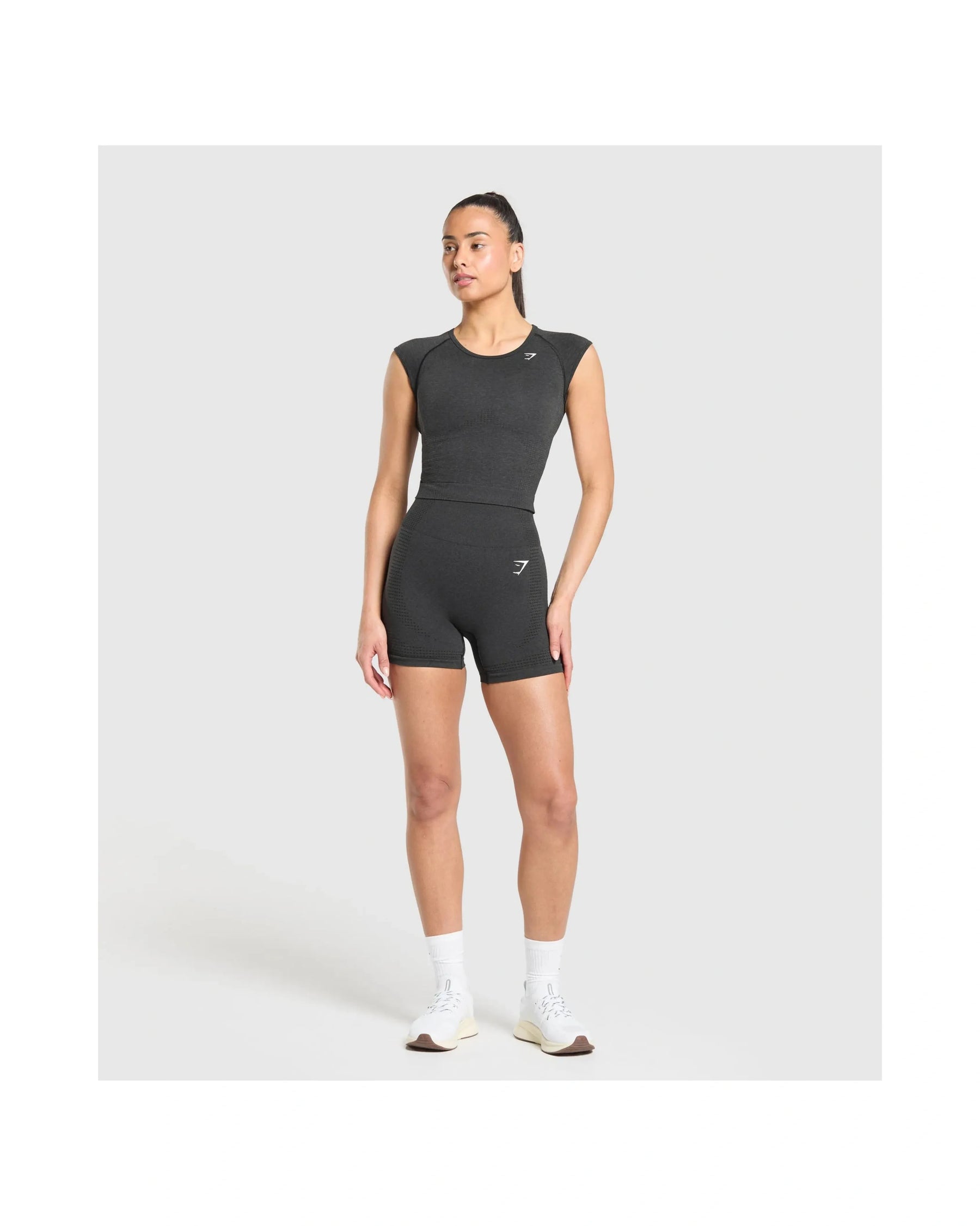 Gymshark Vital Scoop Neck Top Black Marl