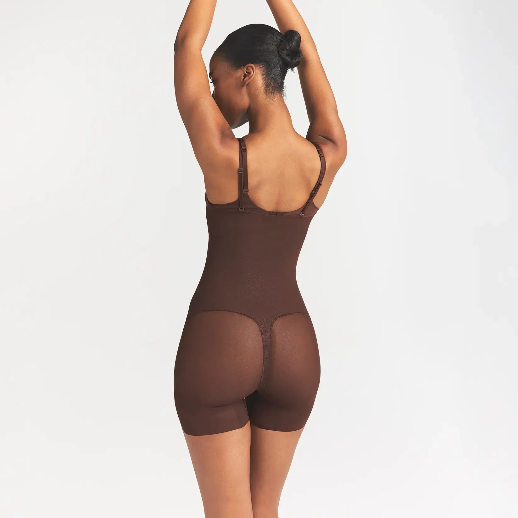 Skims Body Core Sculpt Back Smoothing Open Bust Mid Thigh Bodysuit