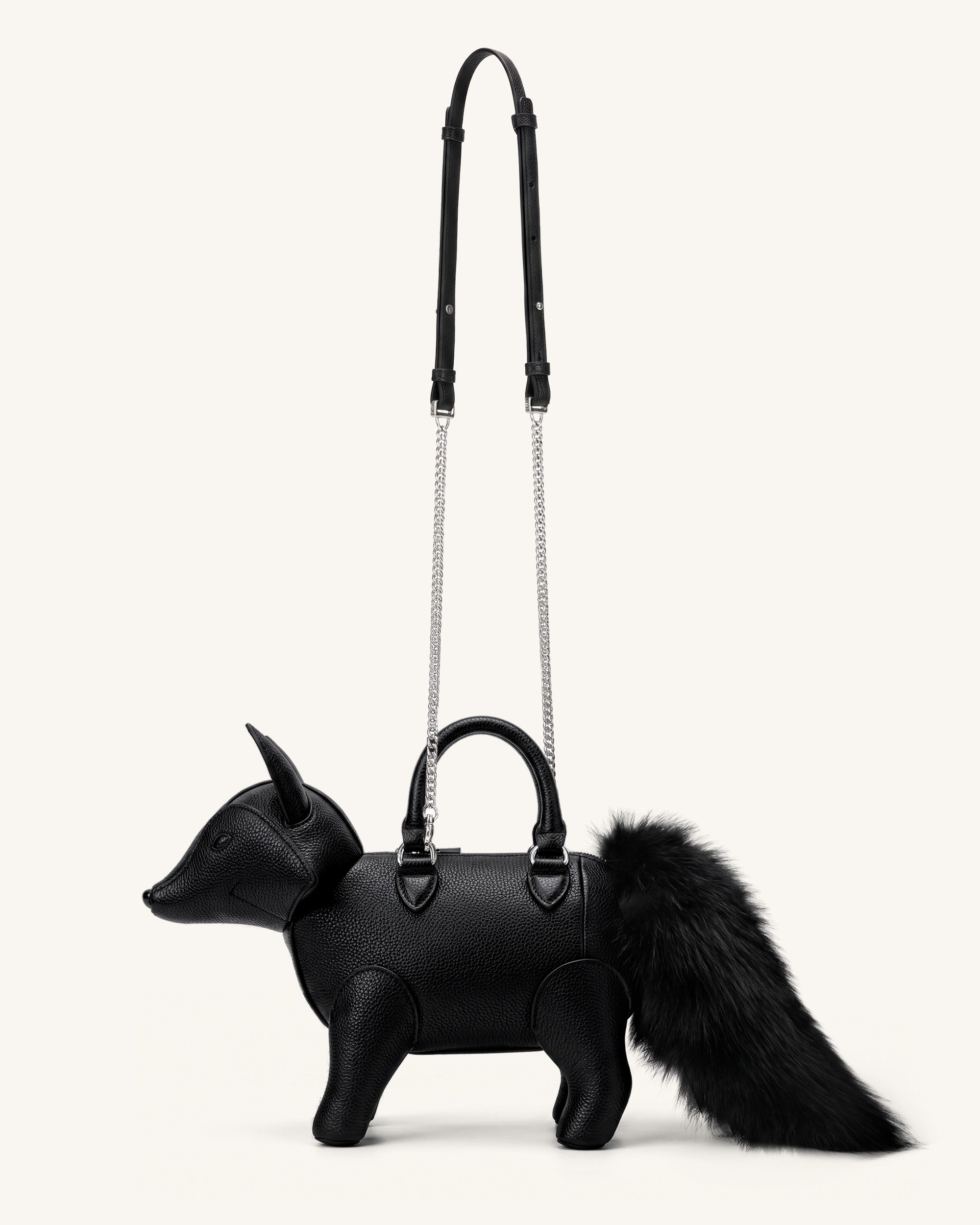 Kai Fox Shaped Top Handle Bag - Black