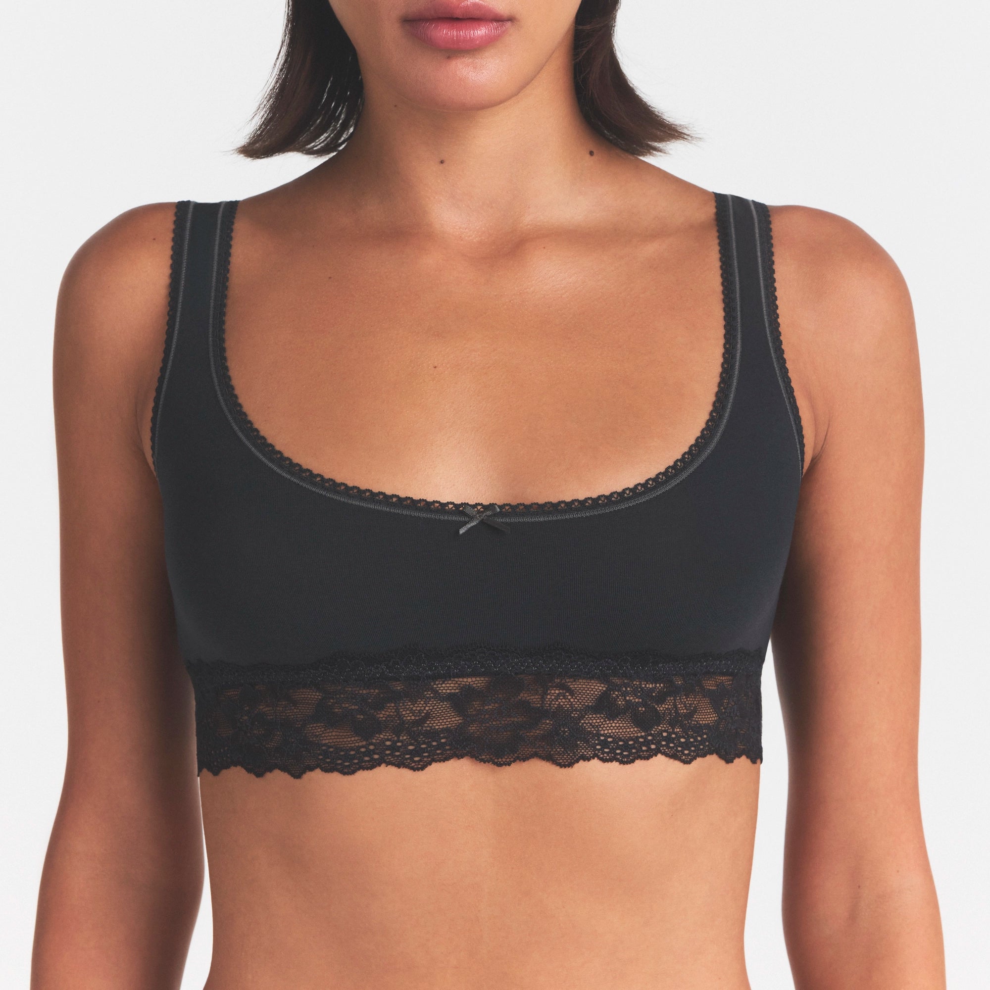 Lightweight Cotton Lace Scoop Bralette