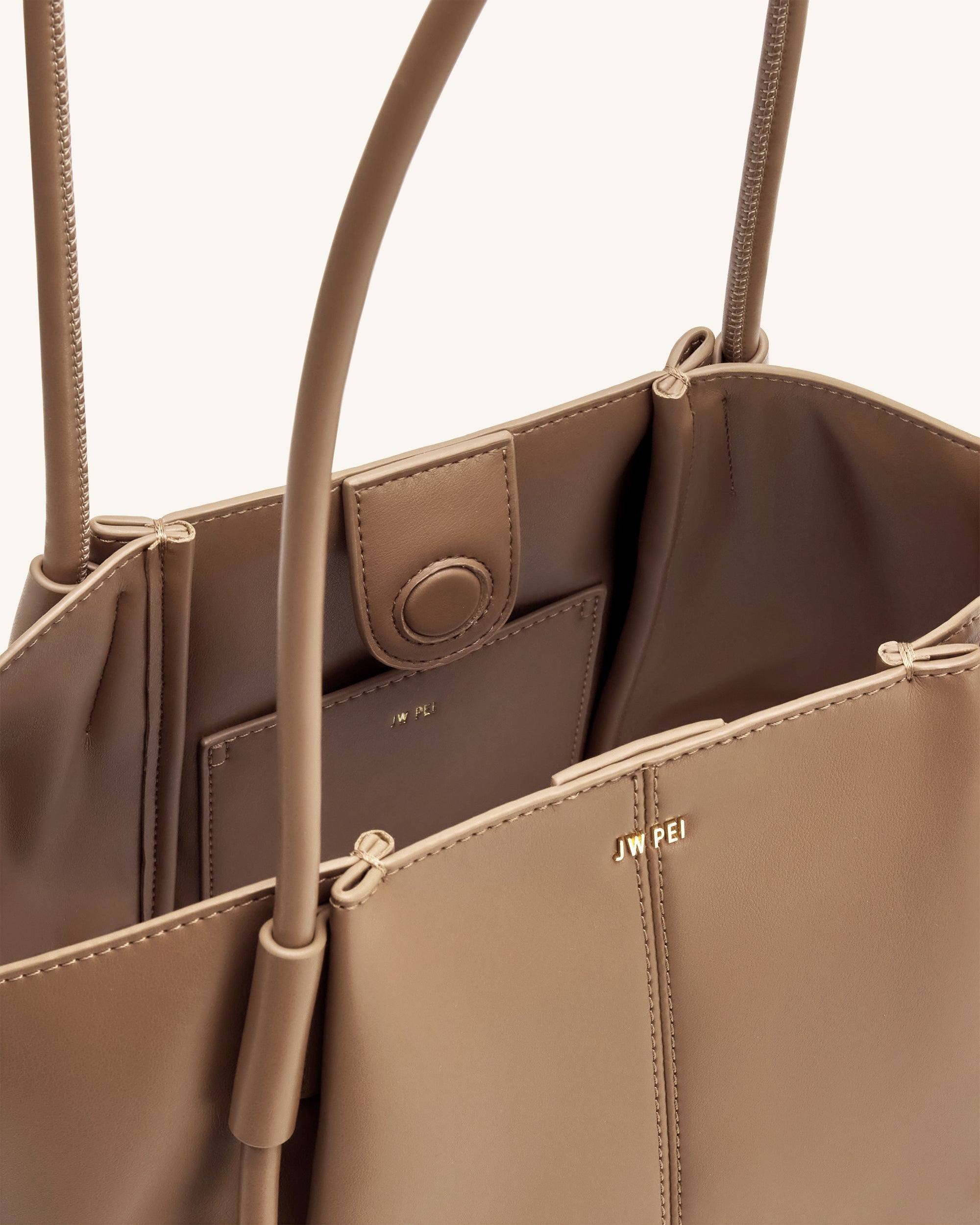 Nala Wide Tote Bag - Brown Canvas