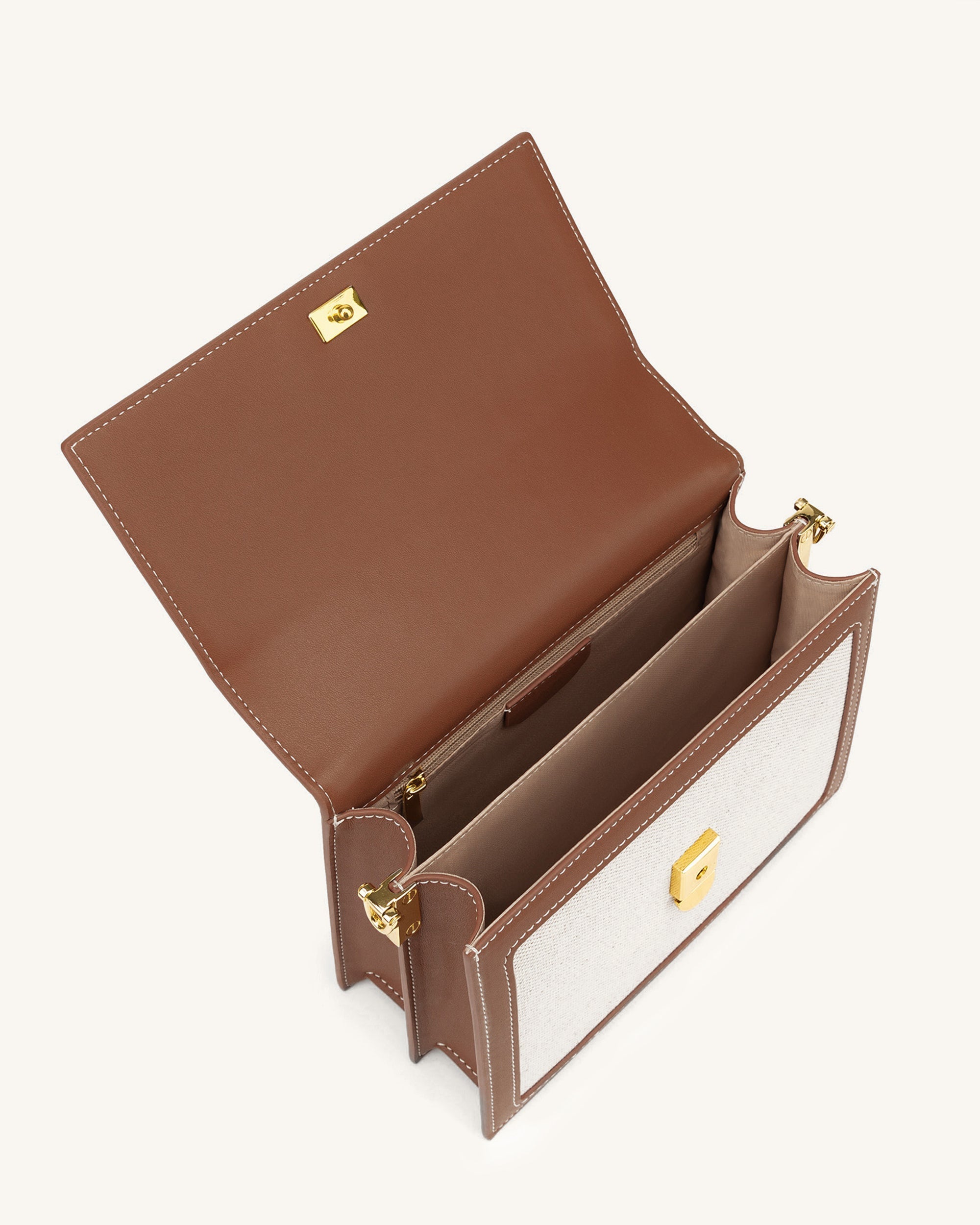 Mini Flap Crossbody - Brown Croc