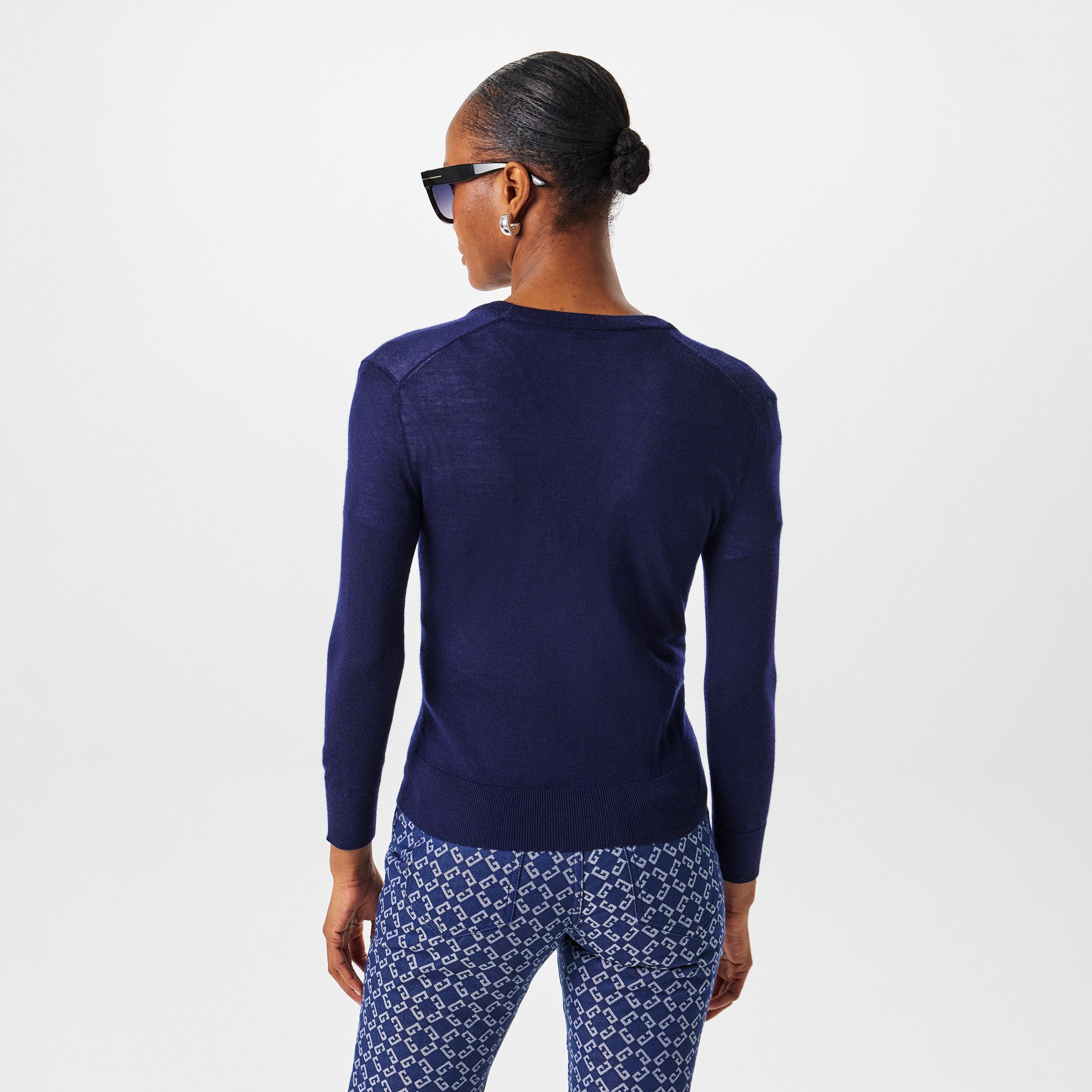 Embroidered 4g V-Neck Cardigan