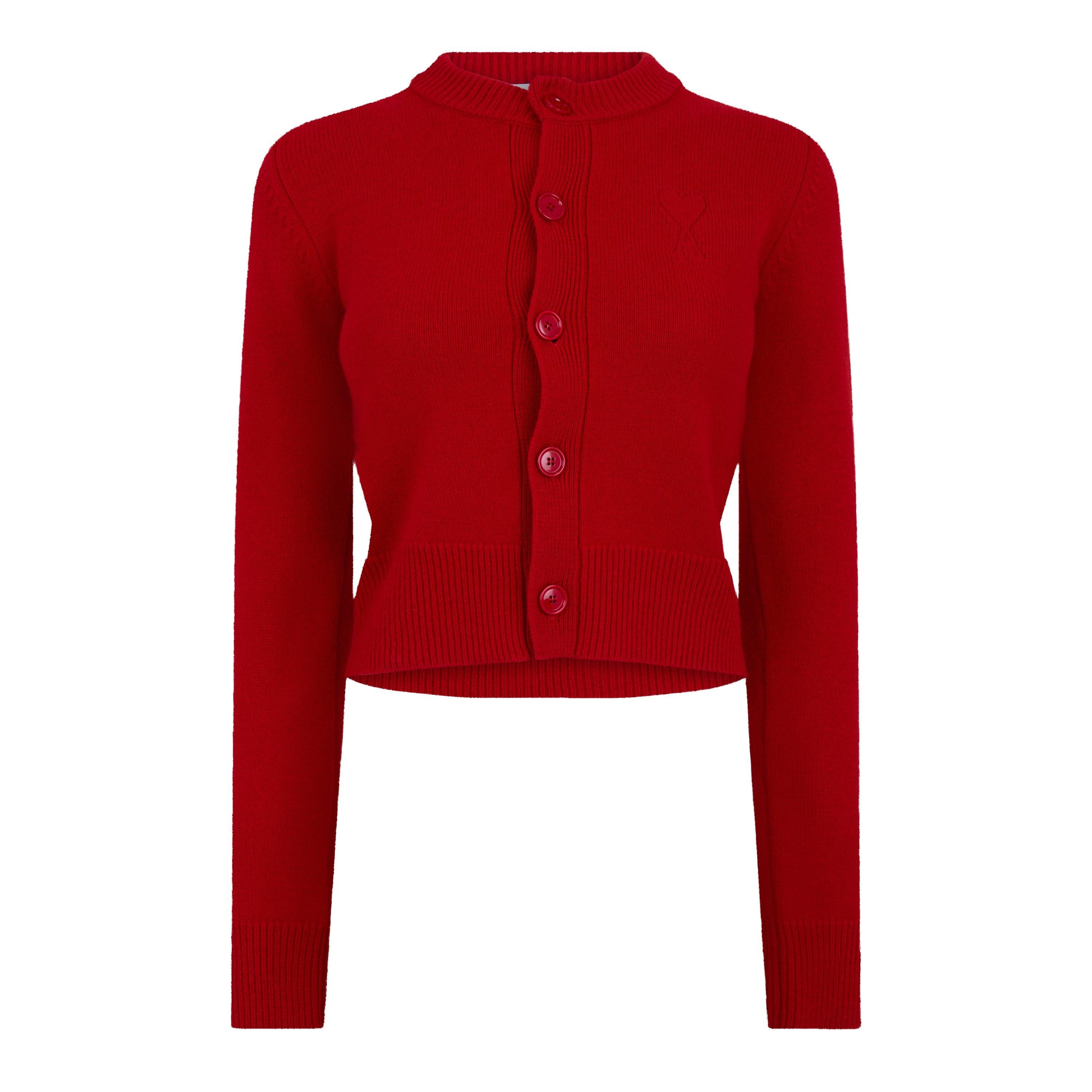 Wool Knit Crewneck Cardigan