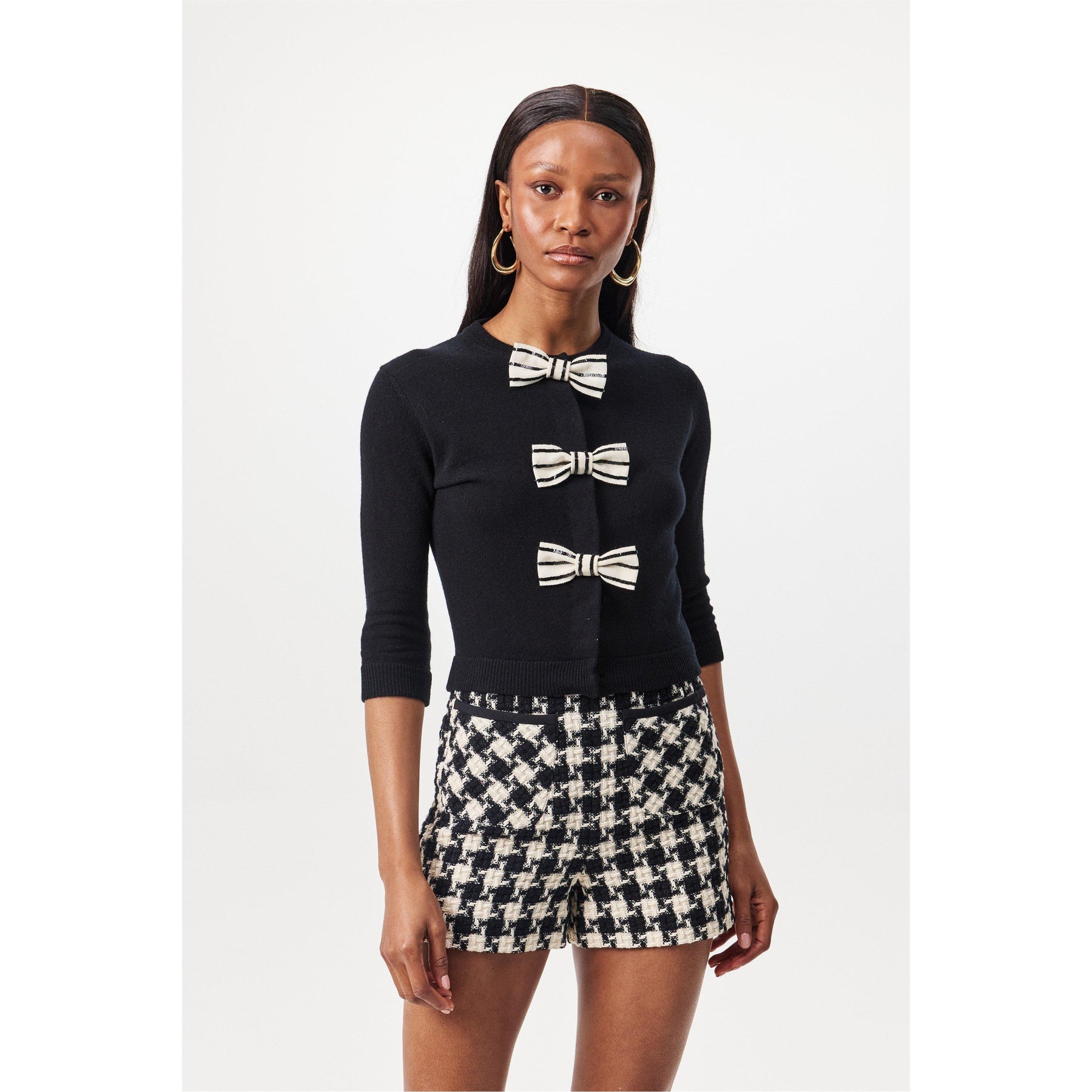 Cardigan With Embroidered Bows