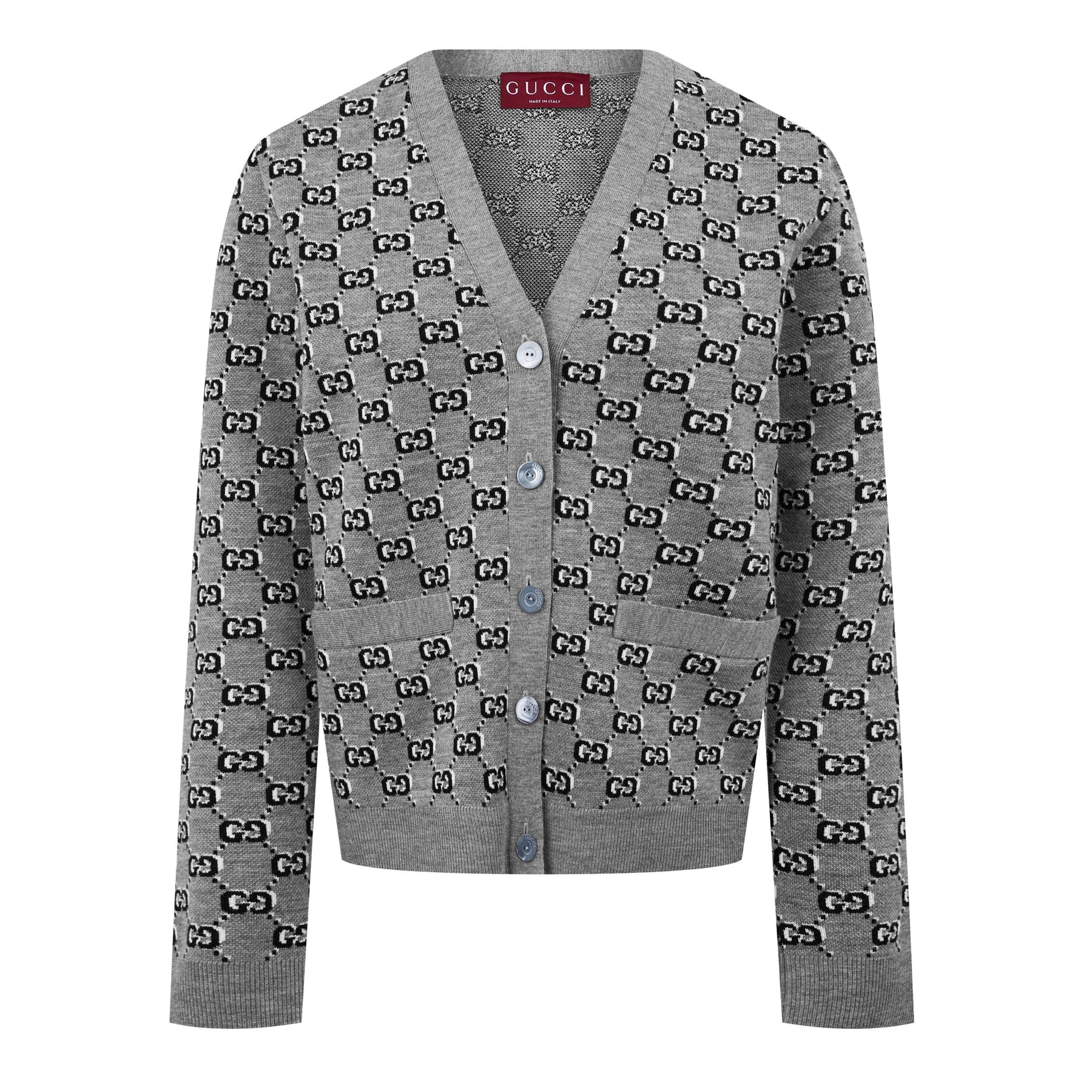 Women's GG Shadow Wool Jacquard Knit Cardigan