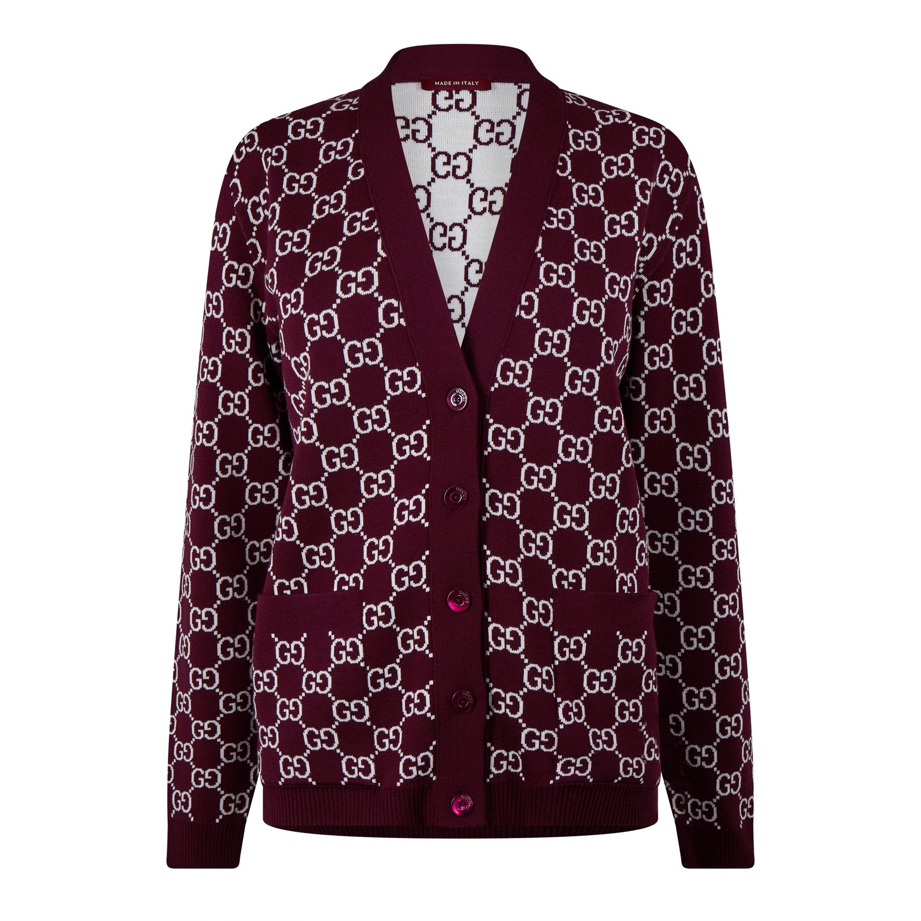 Women's Logo Reversible GG Wool Jacquard Cardigan