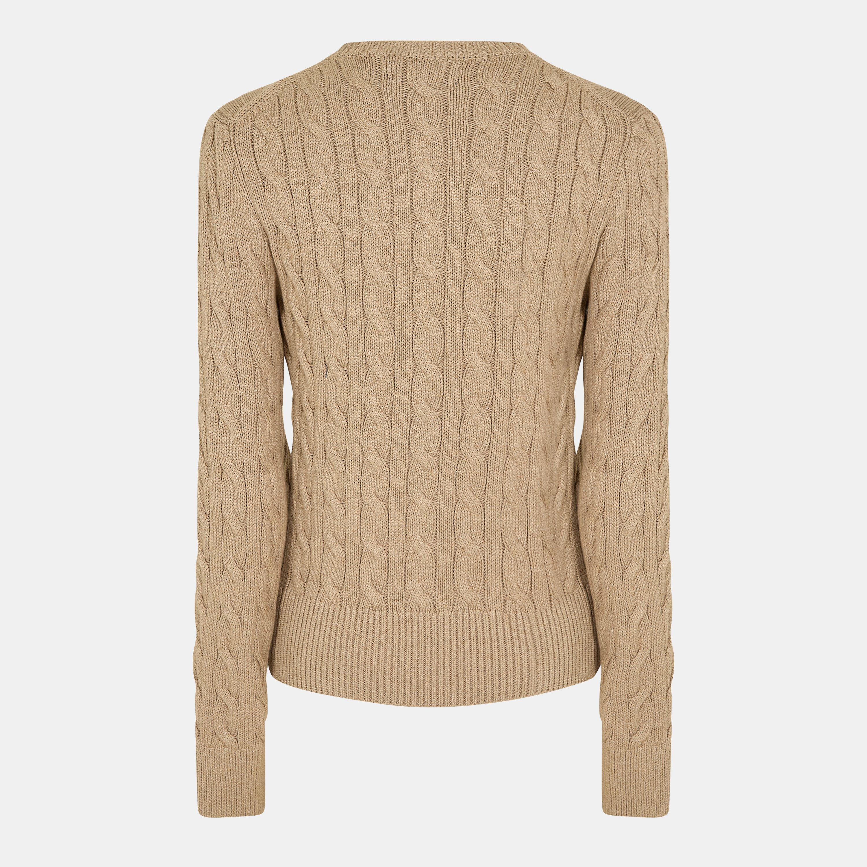 Stretch Cotton Crewneck Cardigan