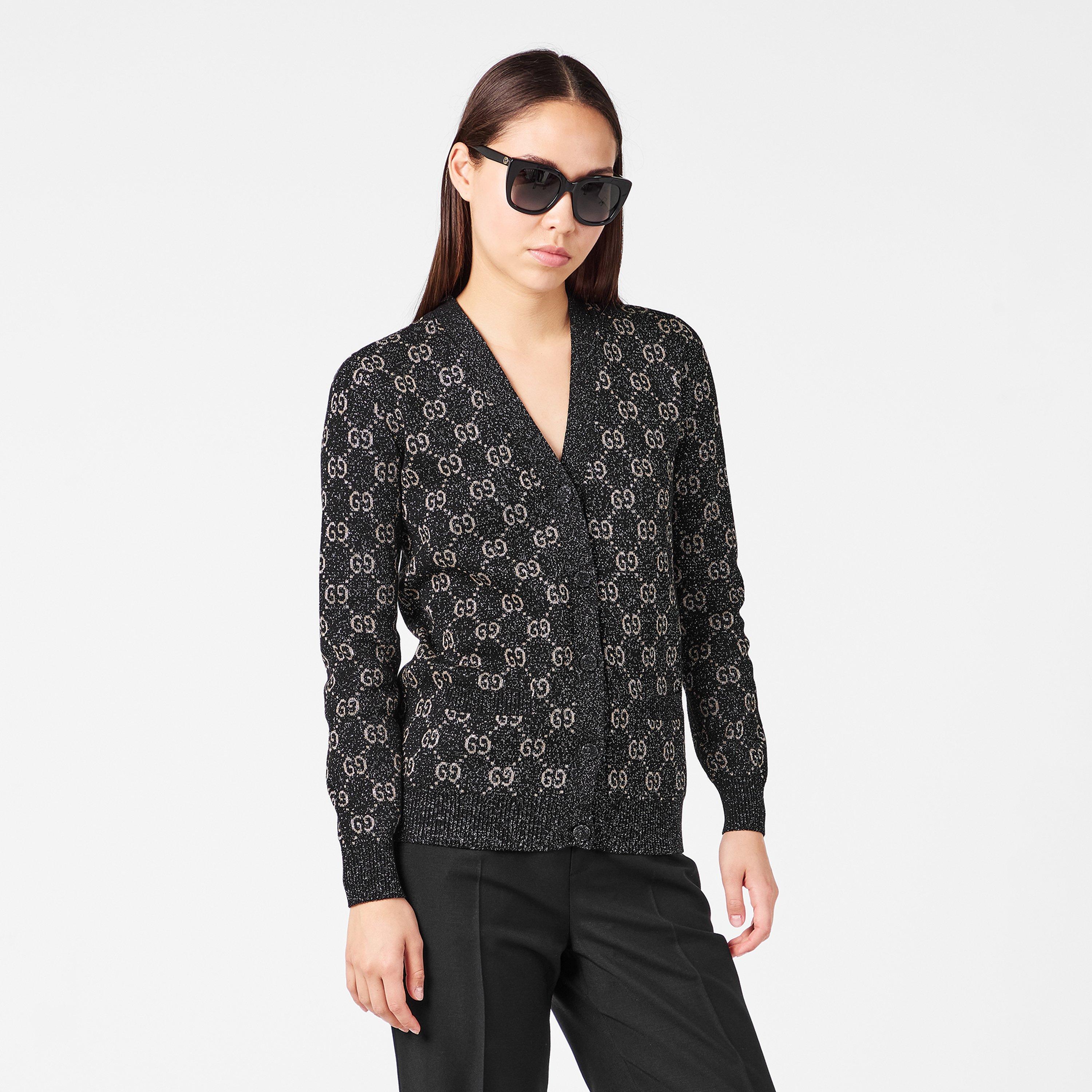 Women's GG Jacquard Cotton Lame Cardigan