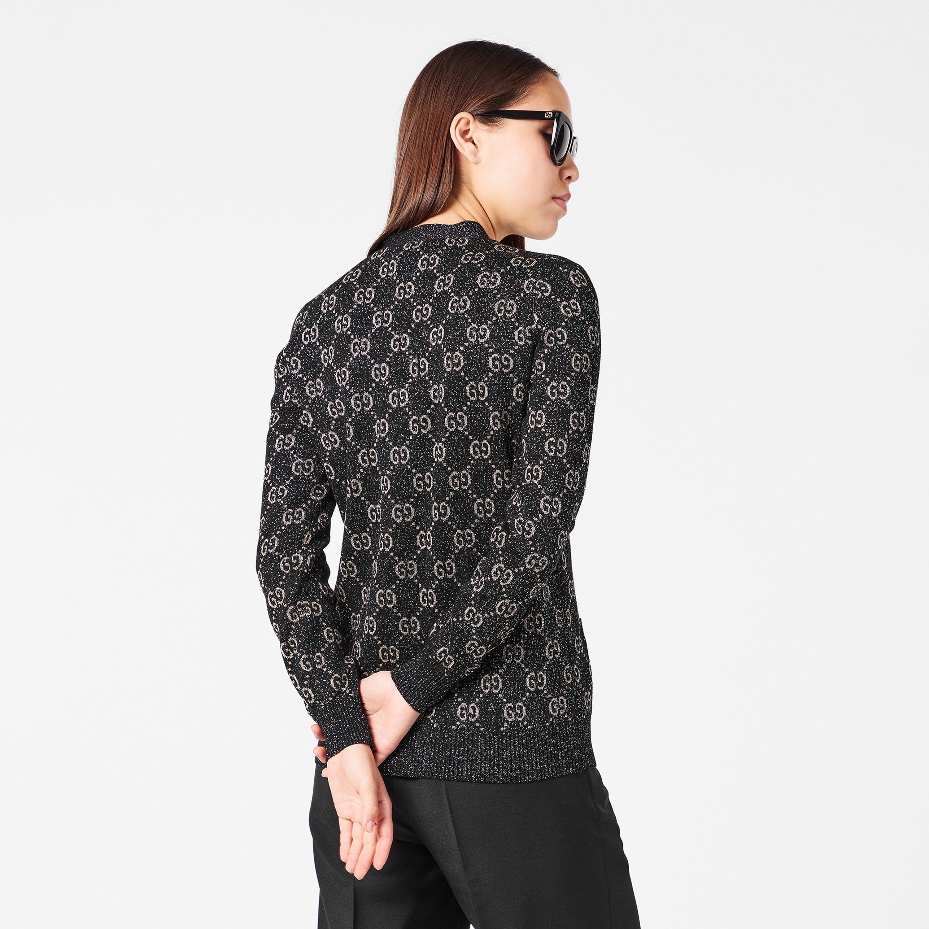 Women's GG Jacquard Cotton Lame Cardigan