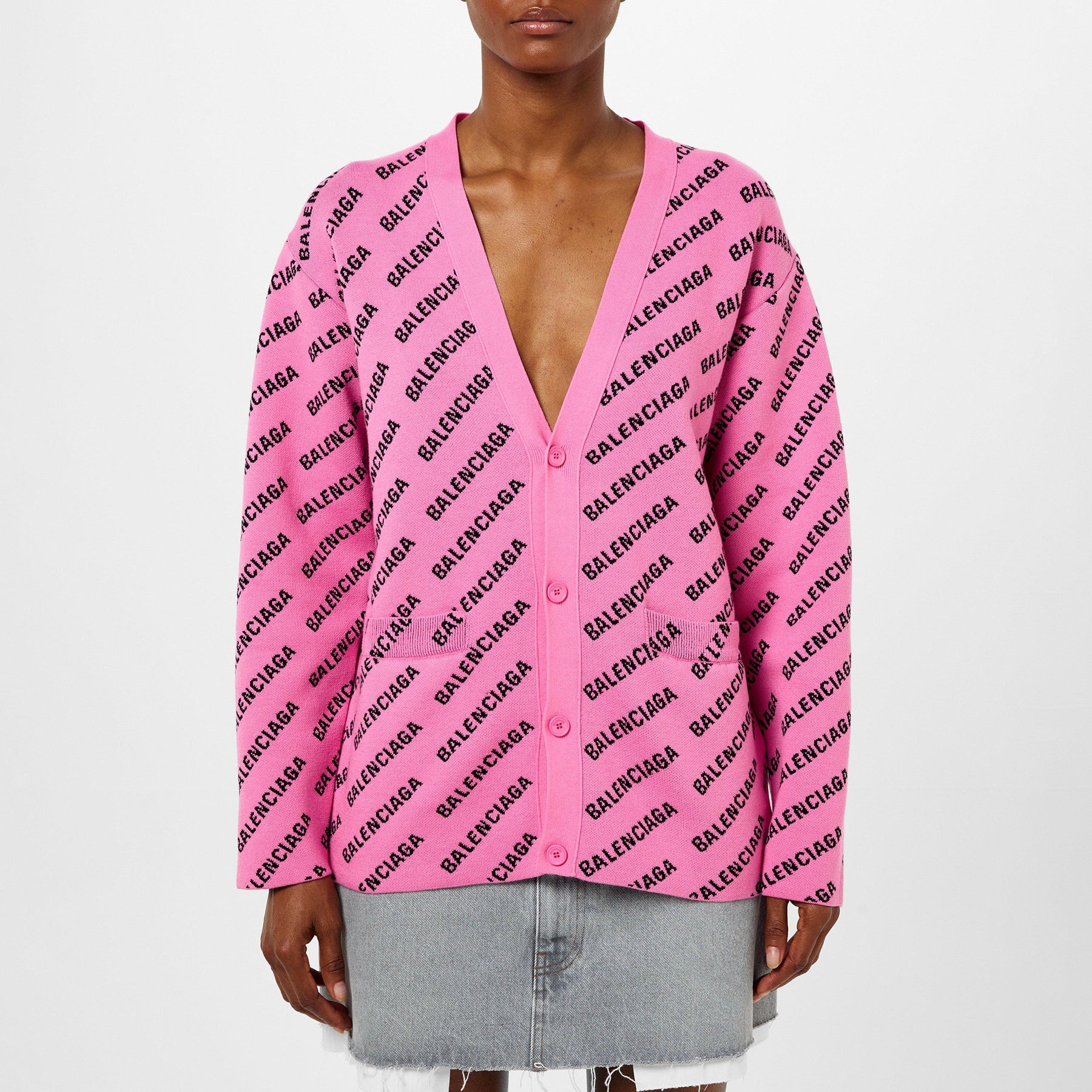 Logo Jacquard Print Cardigan