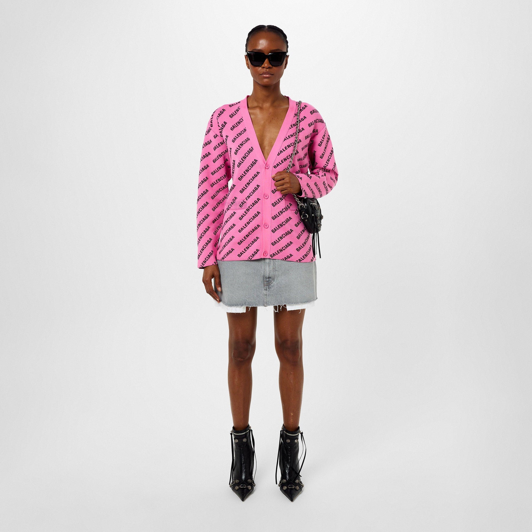 Logo Jacquard Print Cardigan