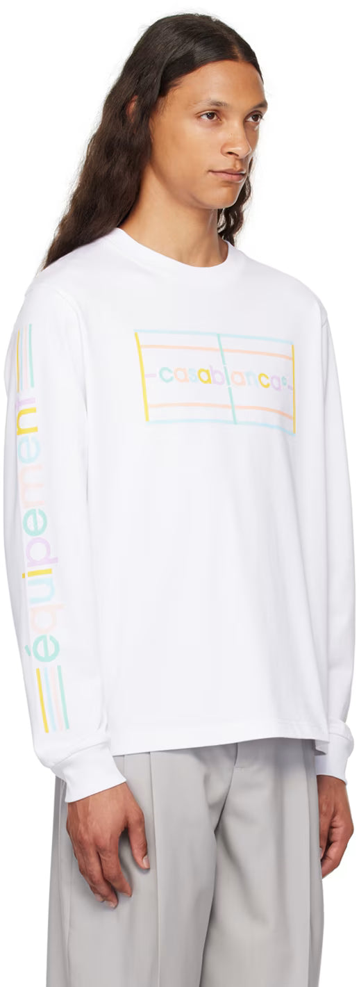 White Pastel Court Long Sleeve T-Shirt