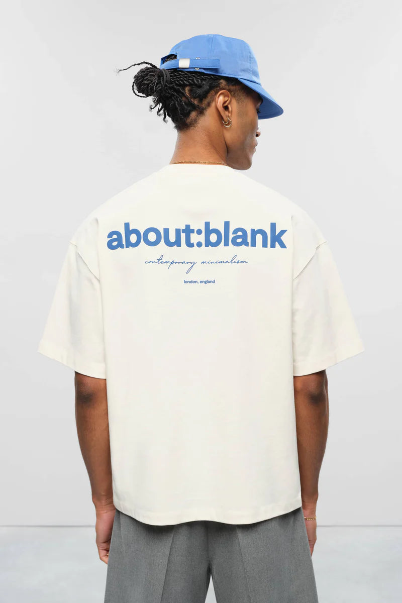 Box t-shirt - oat/estate blue
