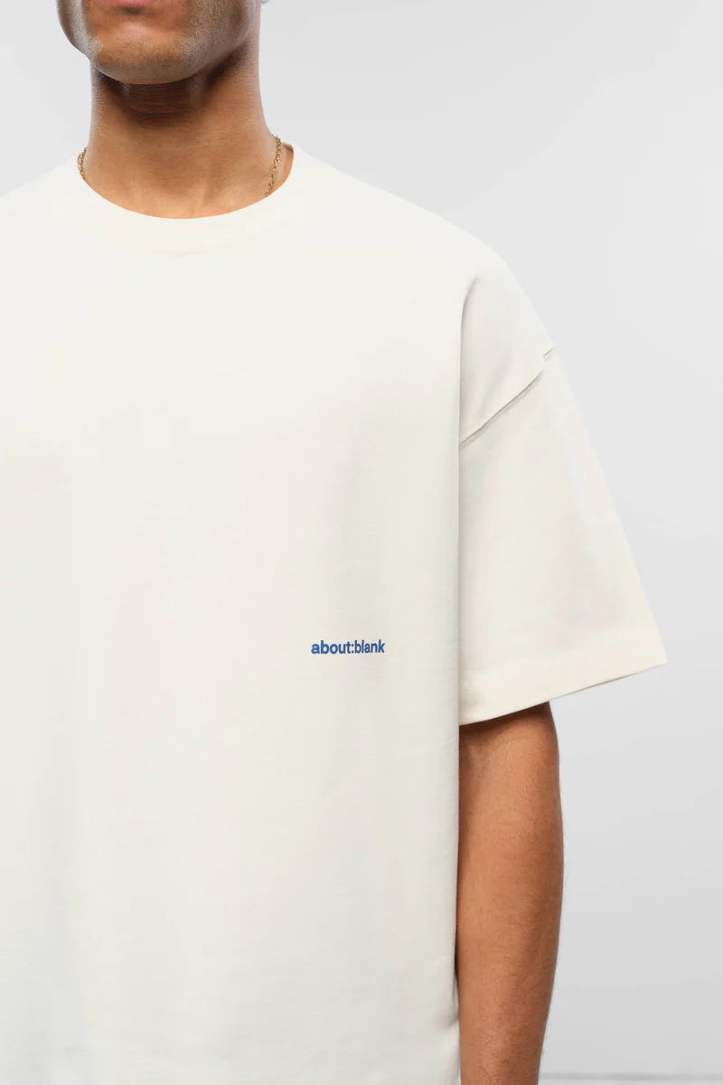 Box t-shirt - oat/estate blue