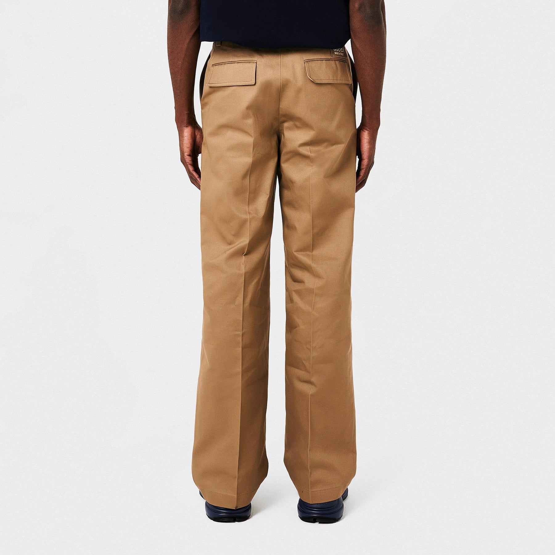 Cotton Wide Leg Cargo Trousers