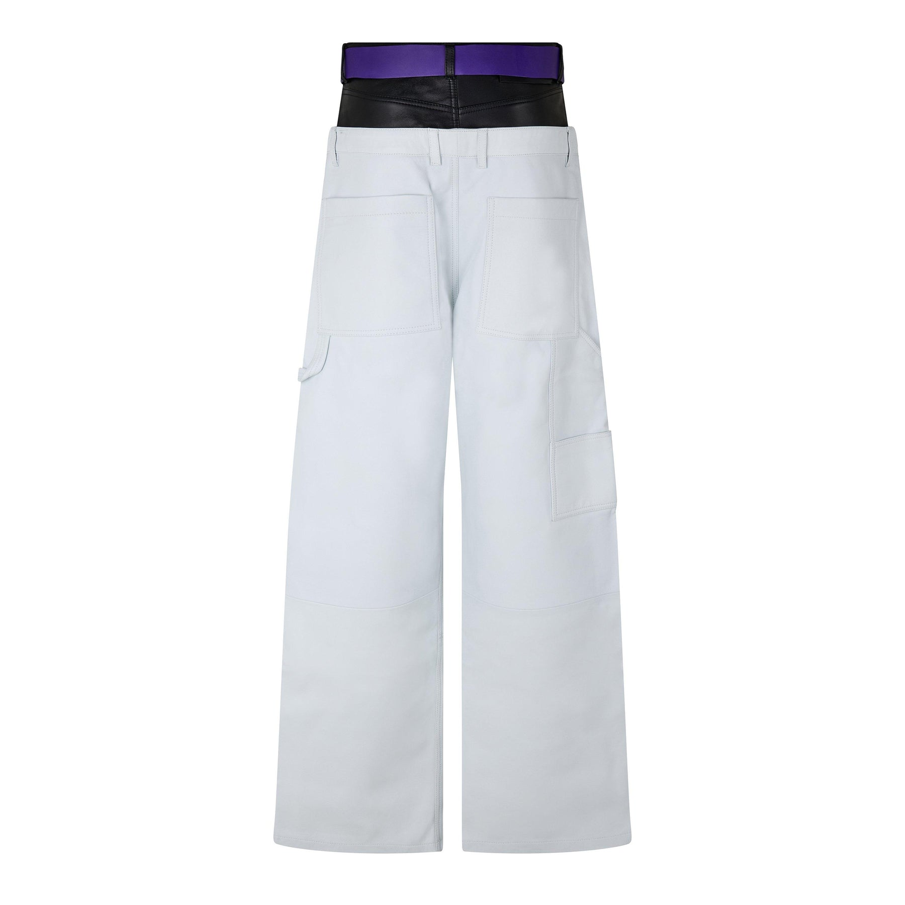 Leather Straight Leg Trousers