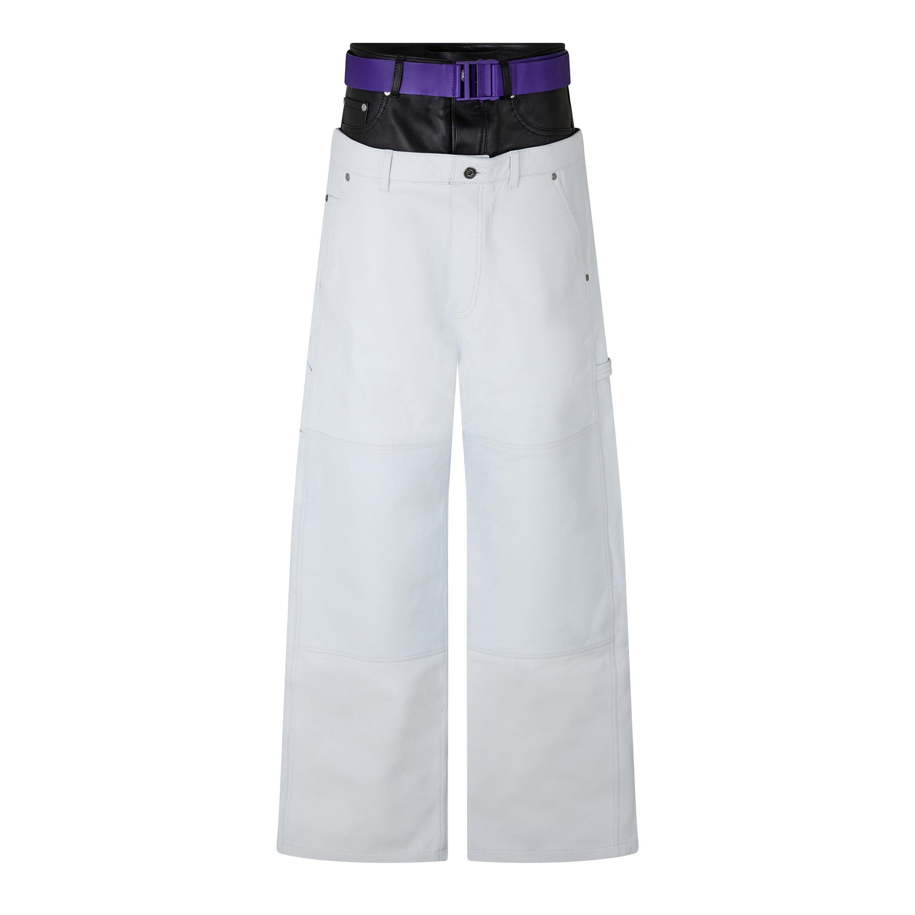 Leather Straight Leg Trousers