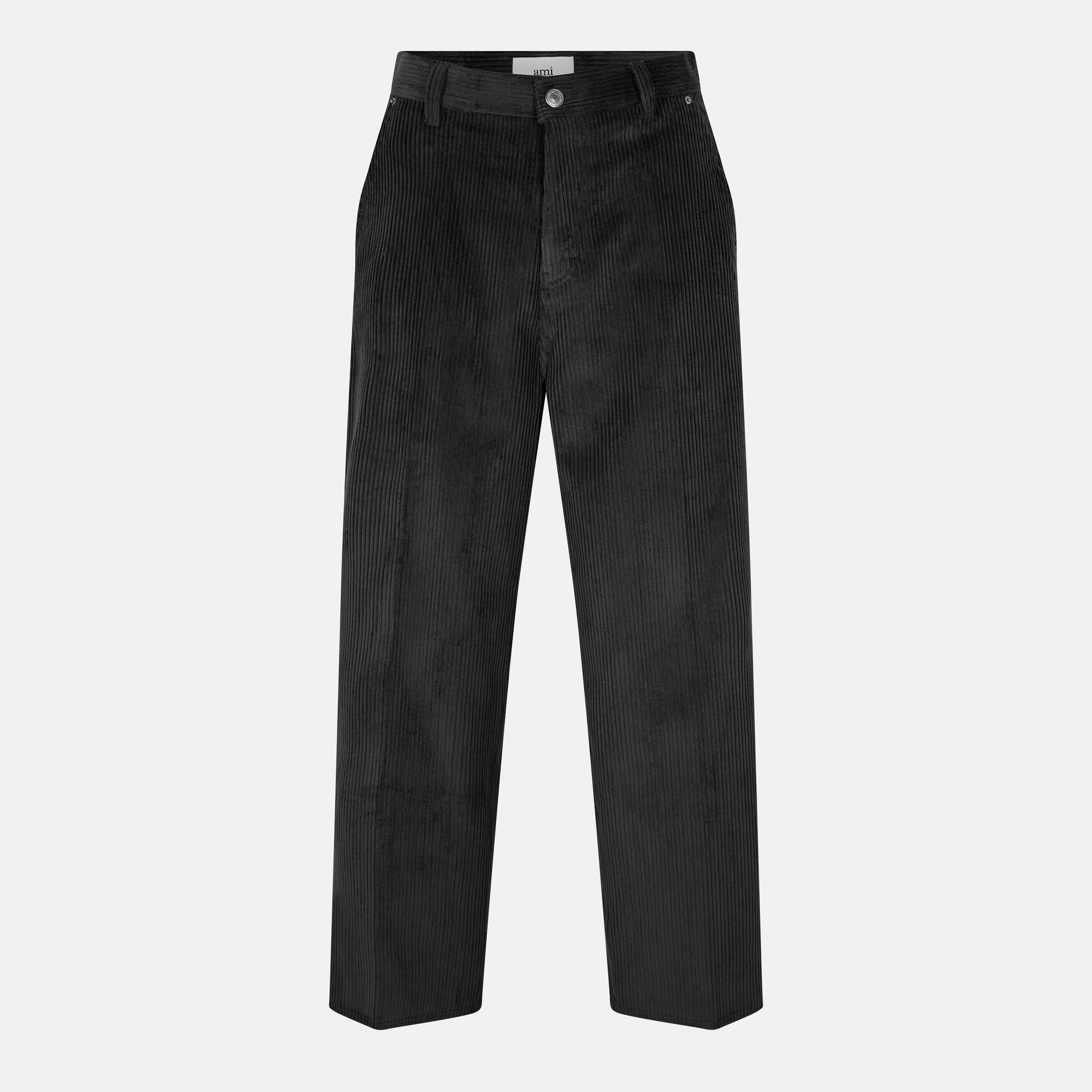 Jumbo Cord Textured Straight Leg Trousers