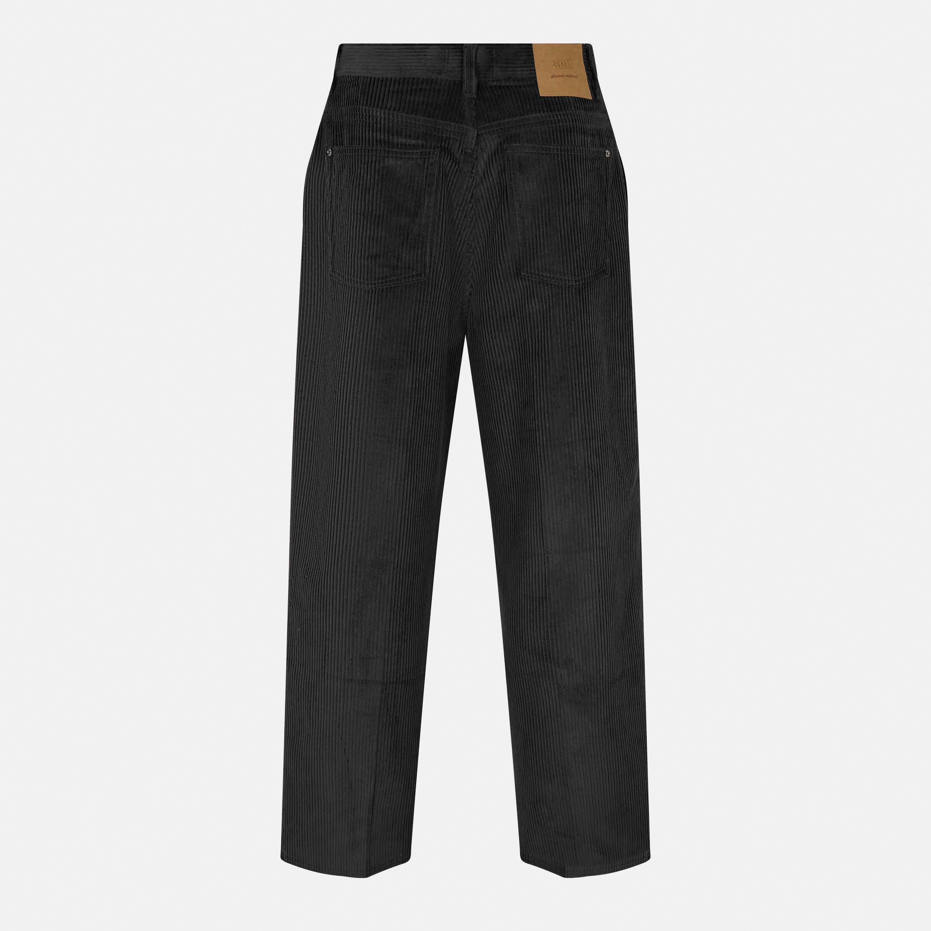 Jumbo Cord Textured Straight Leg Trousers