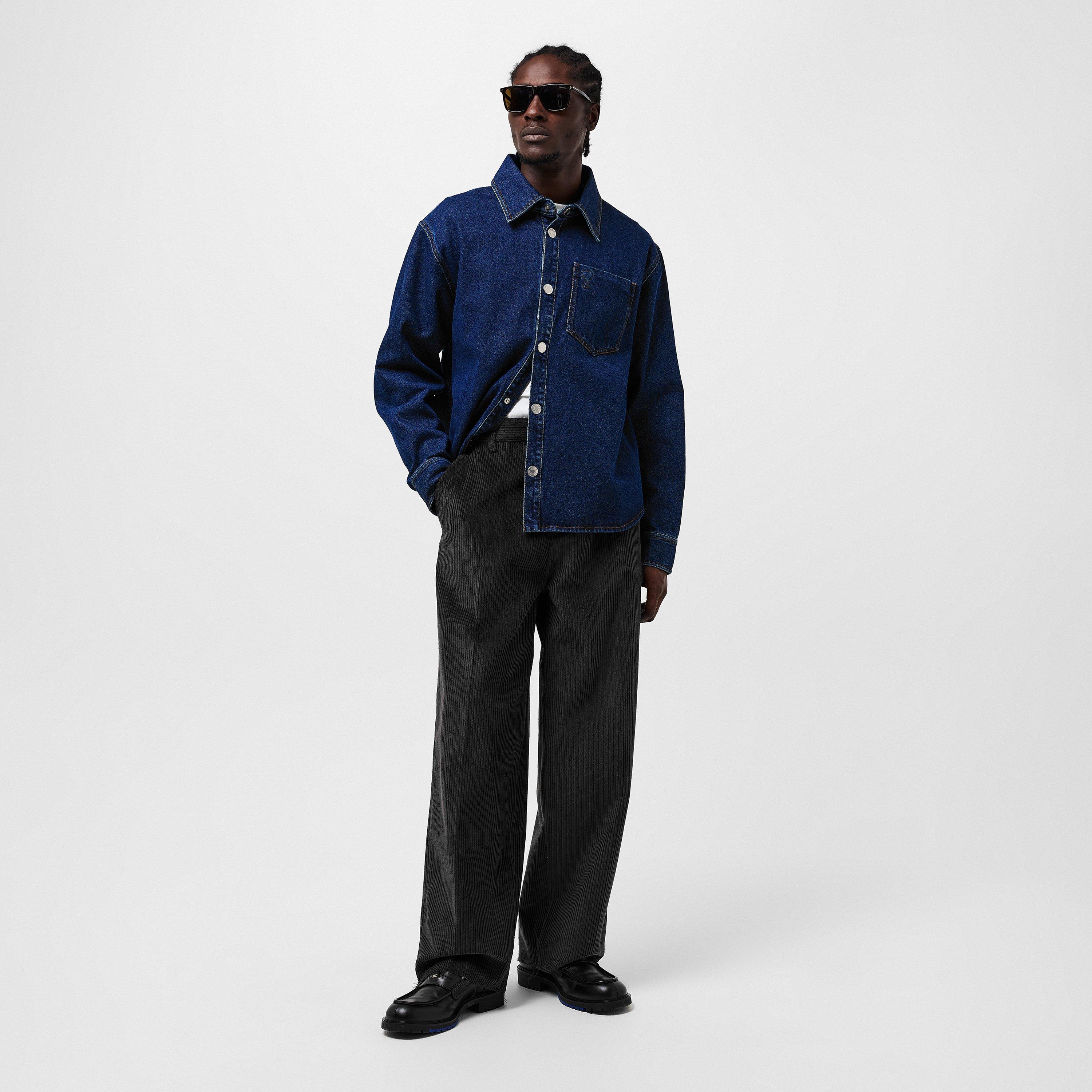 Jumbo Cord Textured Straight Leg Trousers