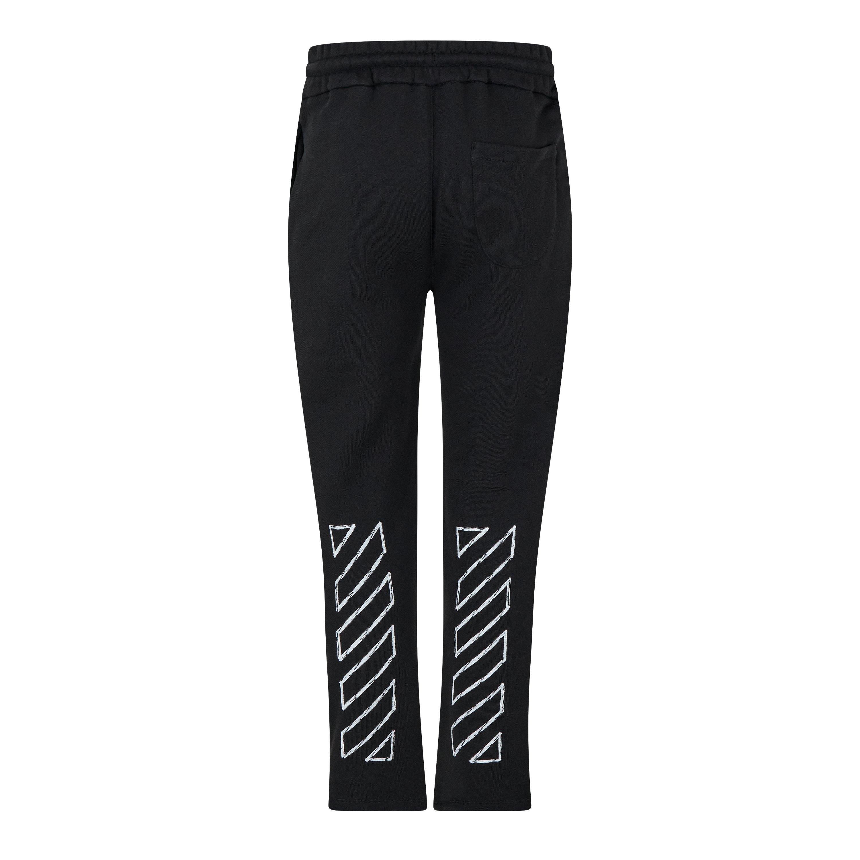 Outline Diagonal Cotton Open Hem Fleece Joggers