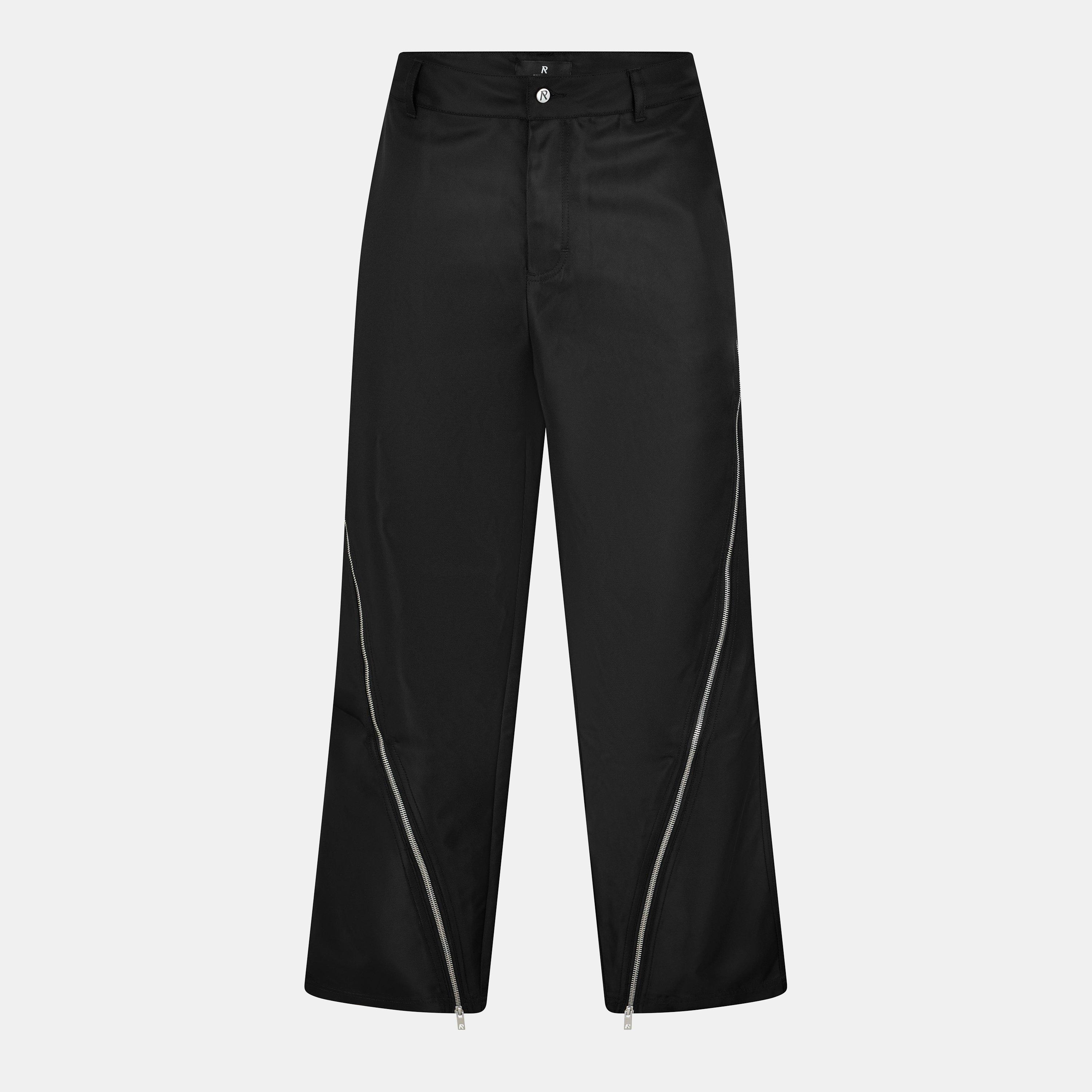 Zipped Panel Straight Leg Trousers