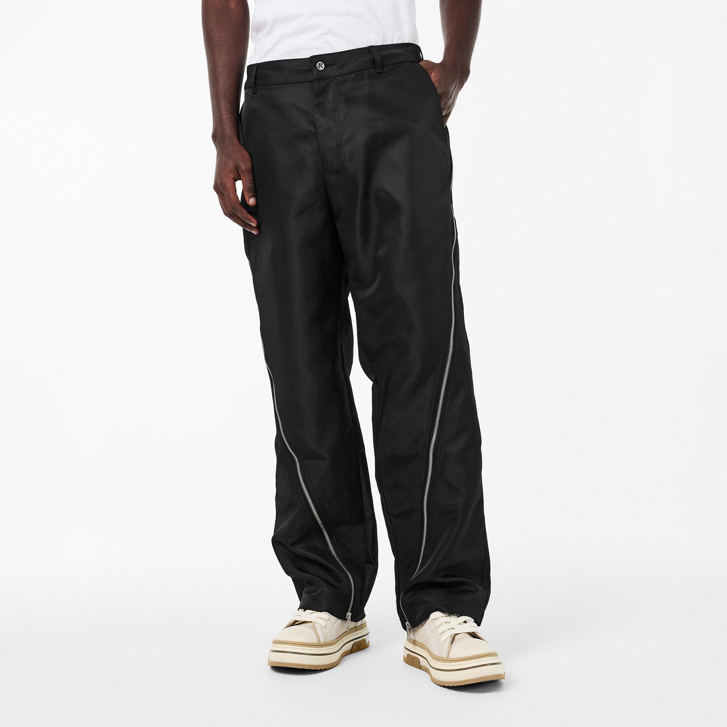 Zipped Panel Straight Leg Trousers