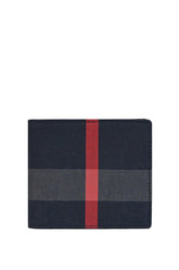 Burberry Checkered Bifold Wallet in Navy