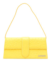 Yellow Long Bag in Ostrich-Effect Leather