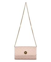 Quilted Leather Clutch with Logo