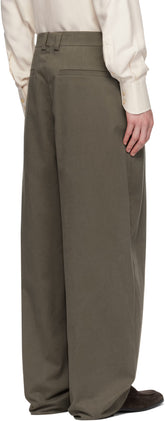 Ferragamo Brown Inverted Pleats Trousers