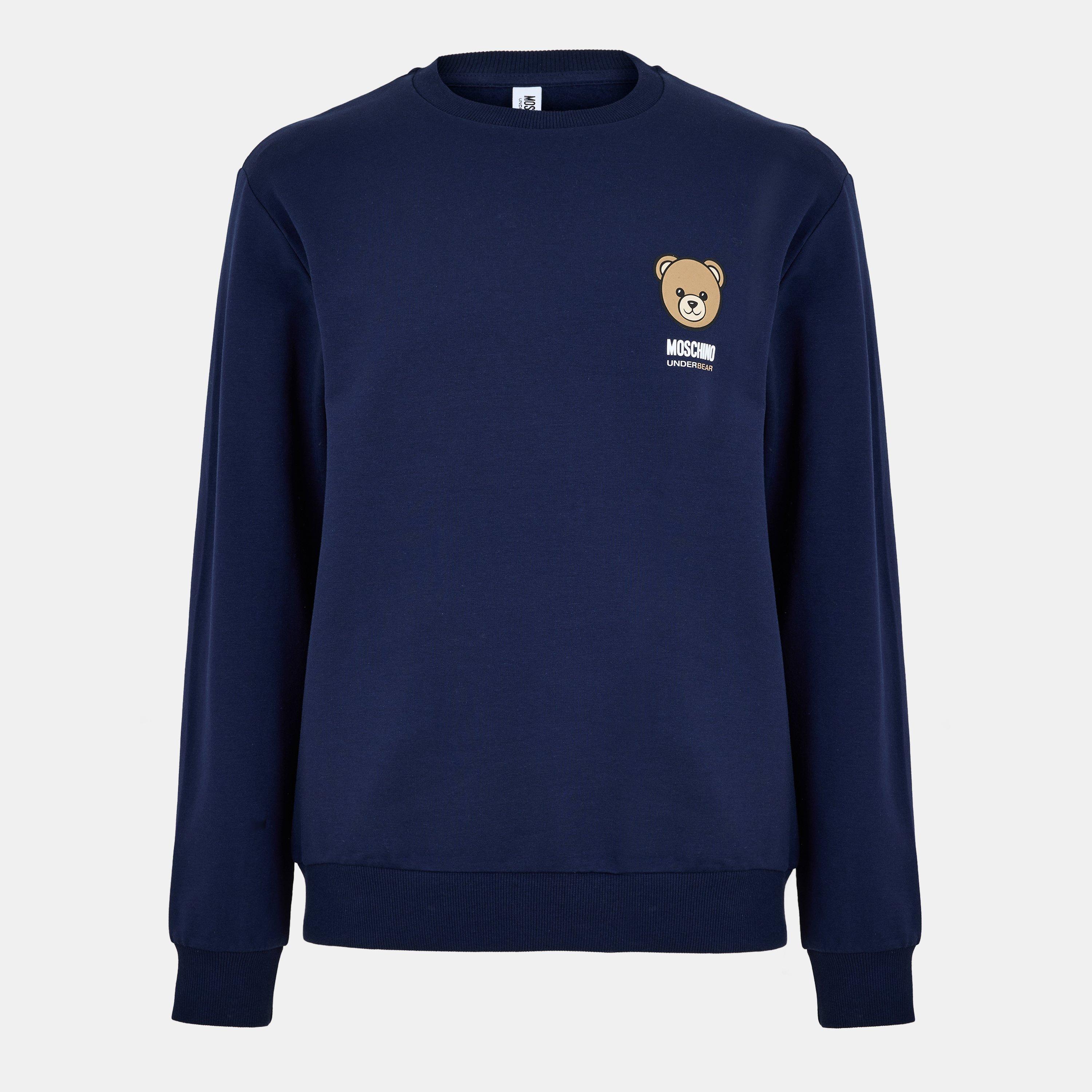 Bear Embroidered Crew-Neck Sweatshirt
