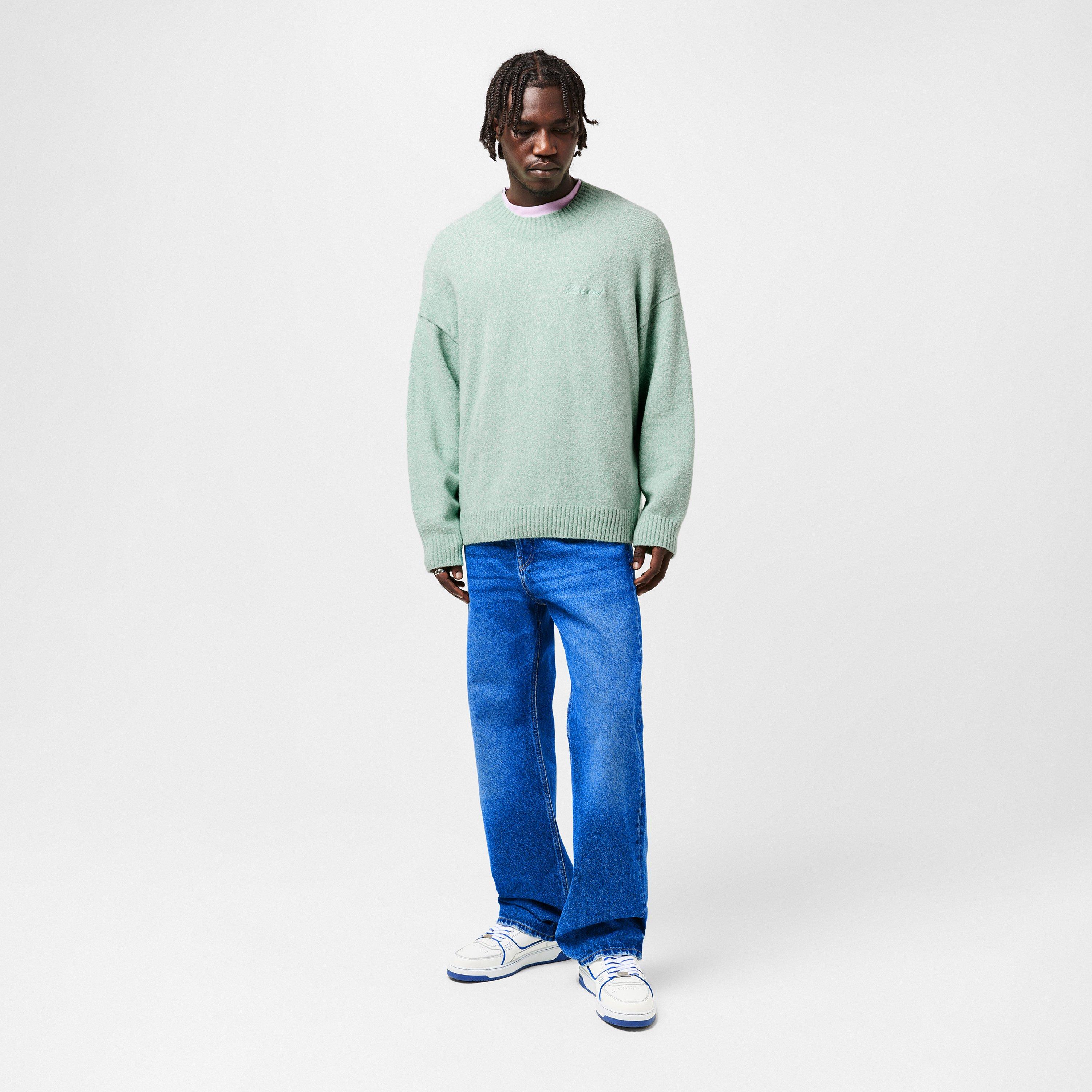 Crew-Neck Ribbed Crew Sweatshirt