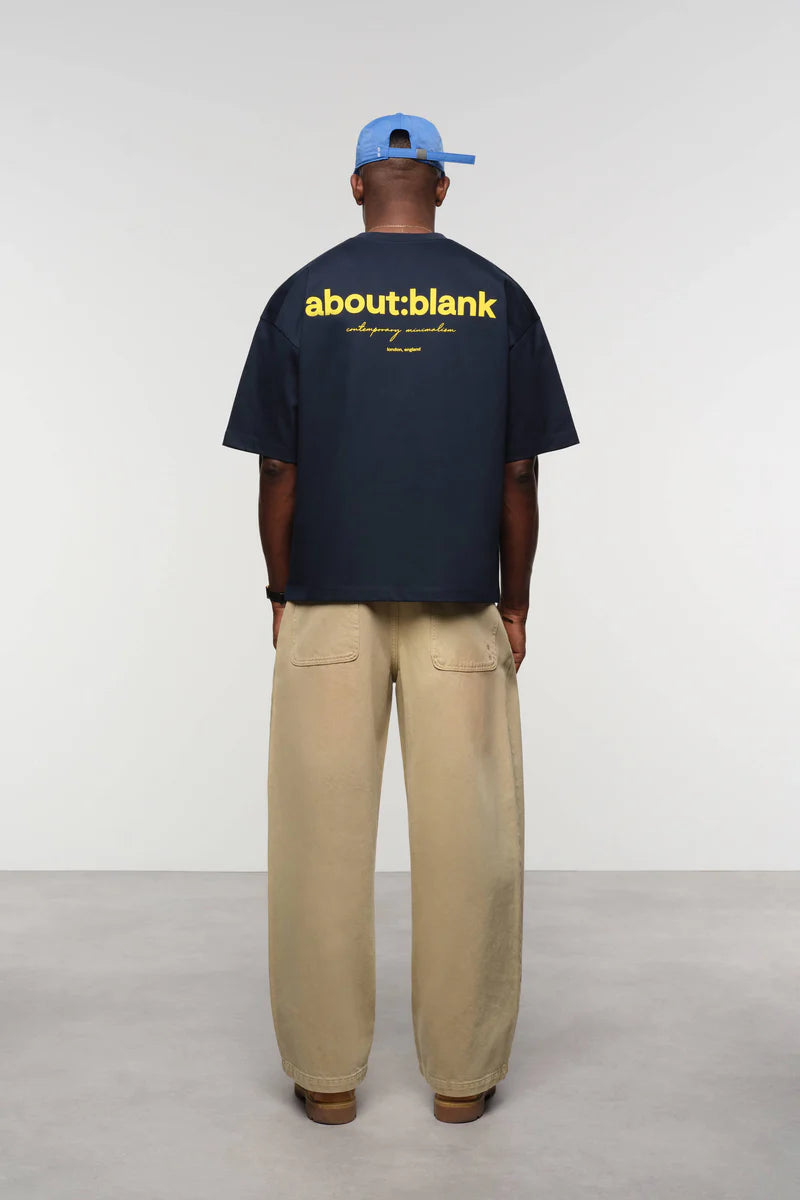 Box t-shirt - navy/yellow