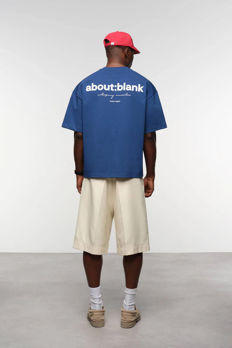Box t-shirt - estate blue/white
