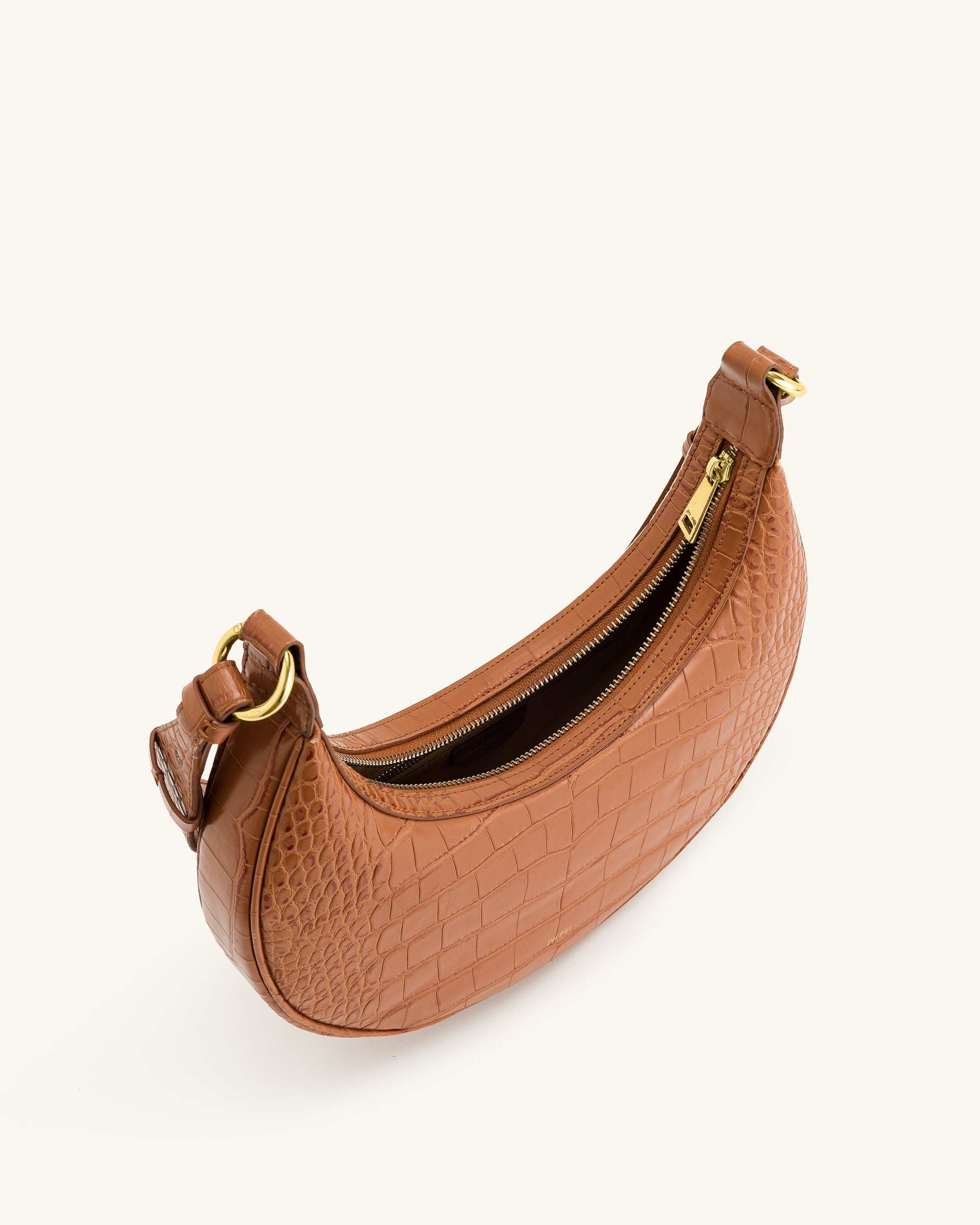 Carly Saddle Bag - Black Croc