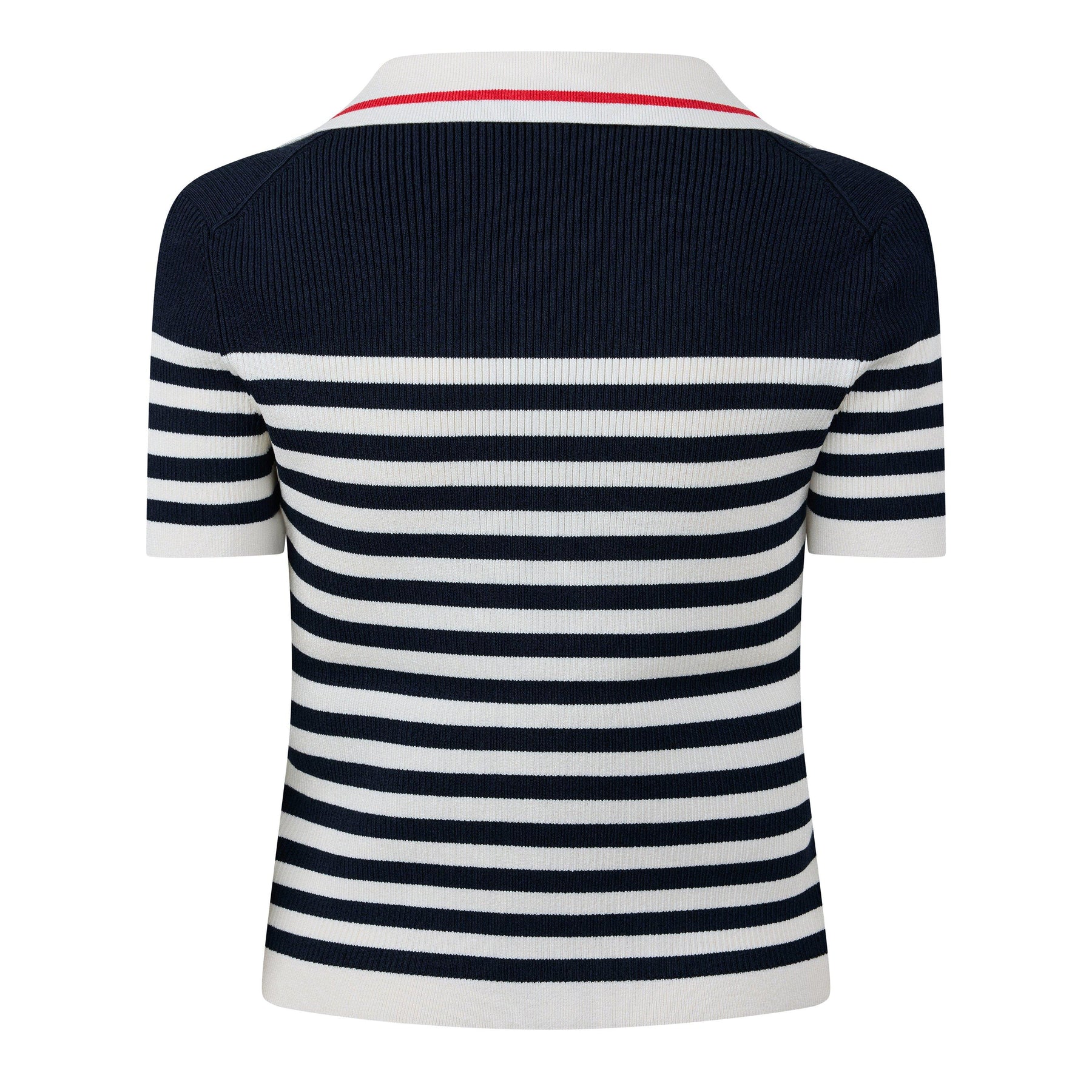 Cotton And Viscose Rib Polo Top