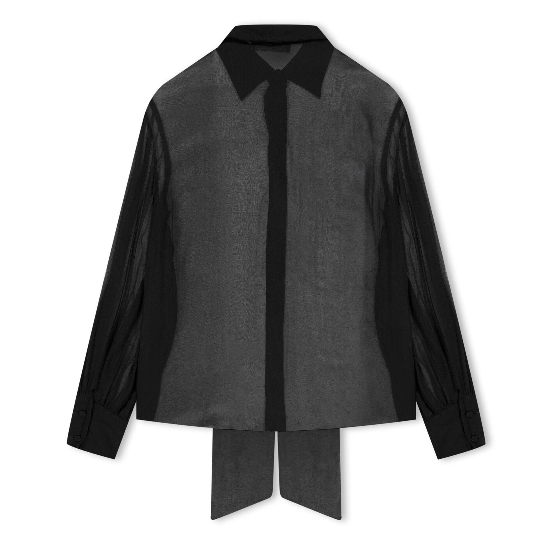Silk-Chiffon Bow Blouse
