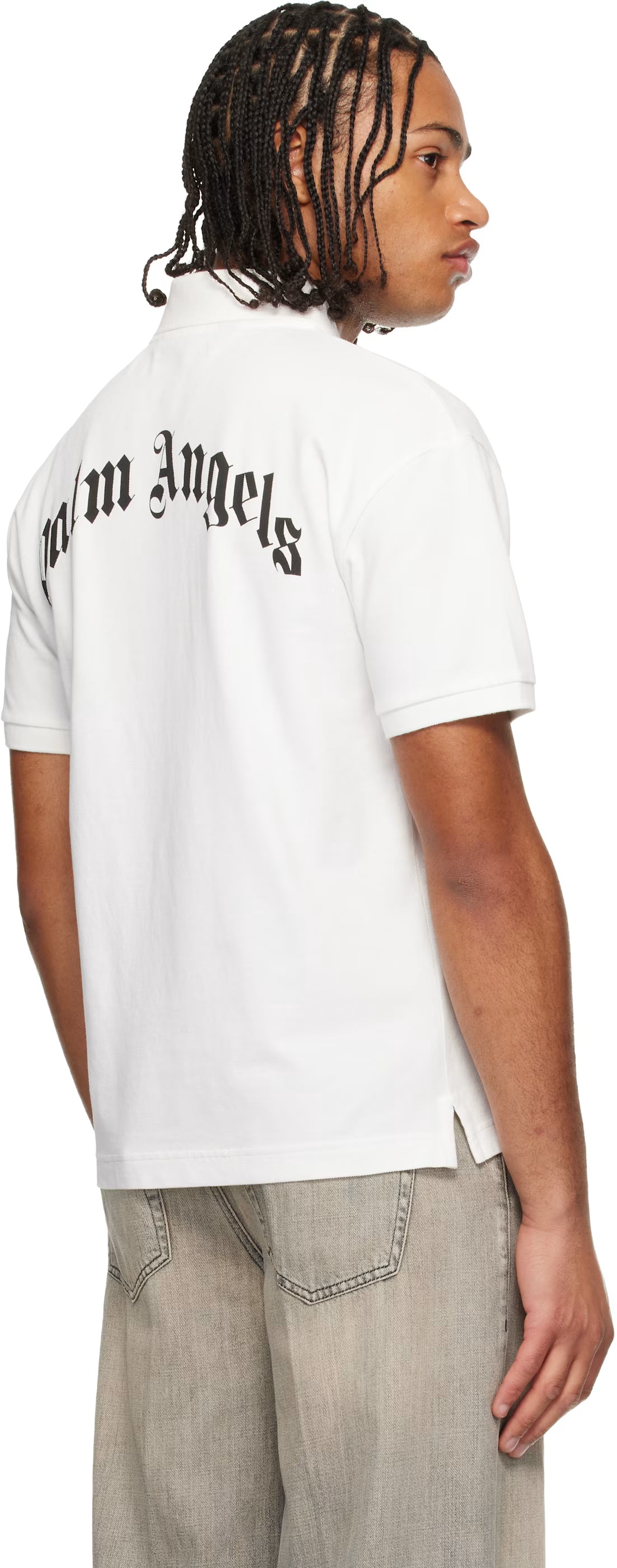 White Curved Logo Polo