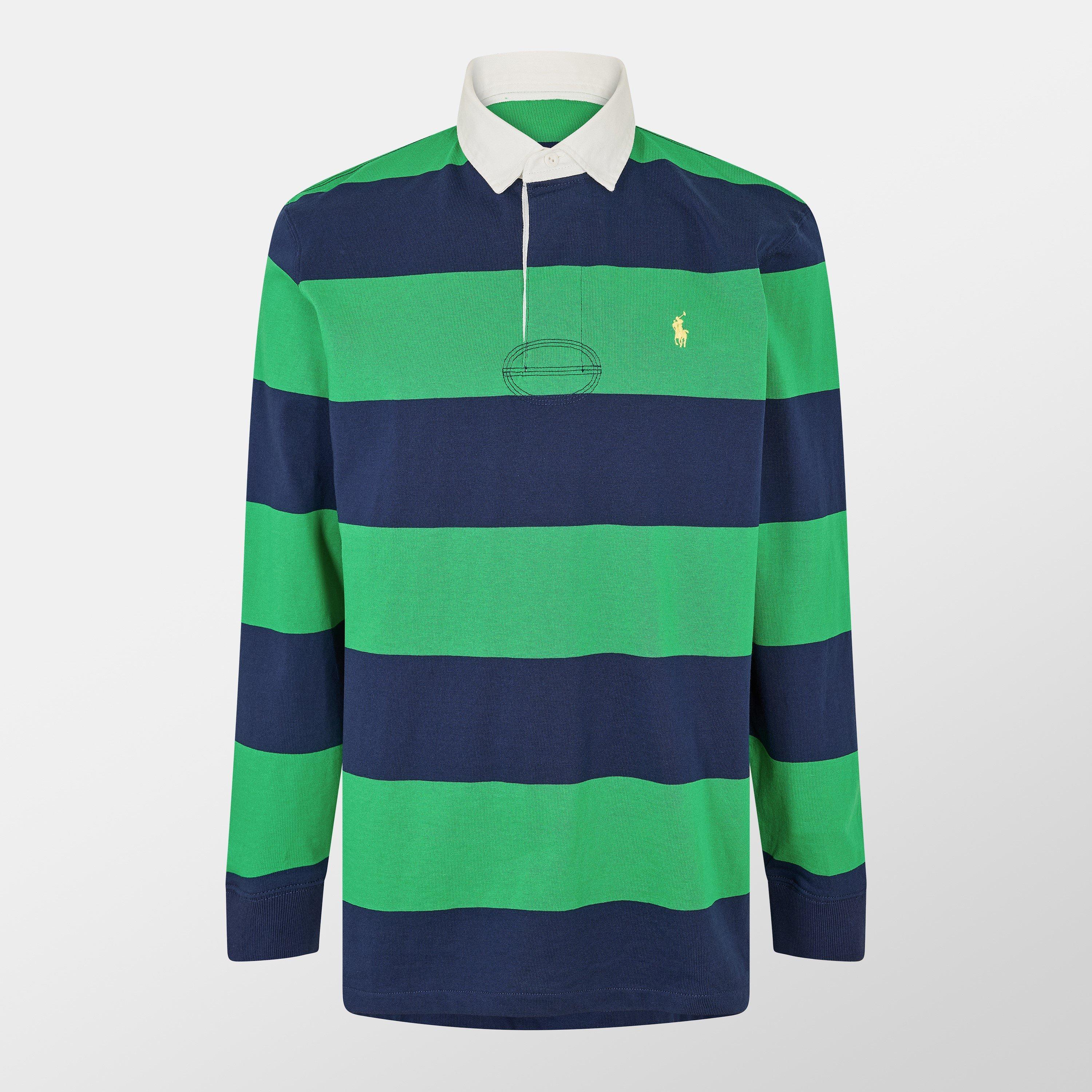 Men's Stripe Rugby Polo Shirt