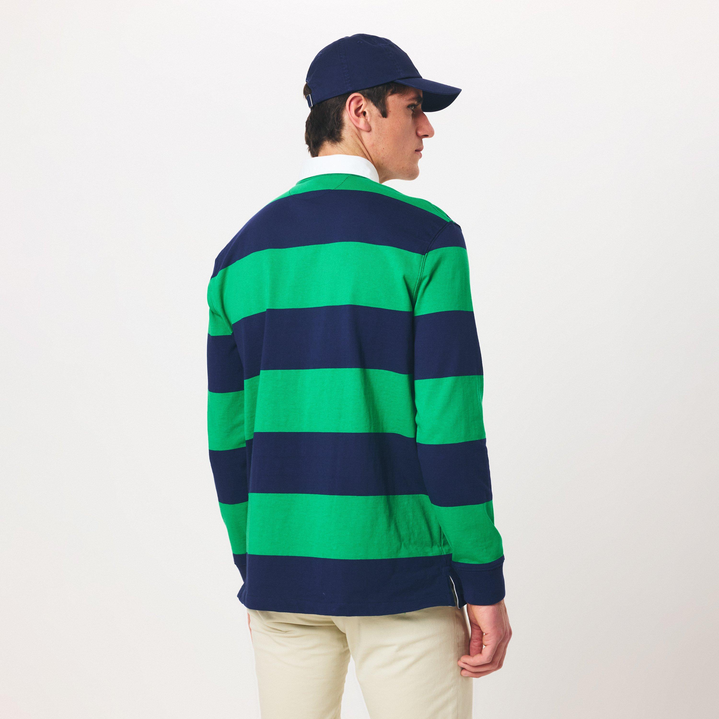 Men's Stripe Rugby Polo Shirt