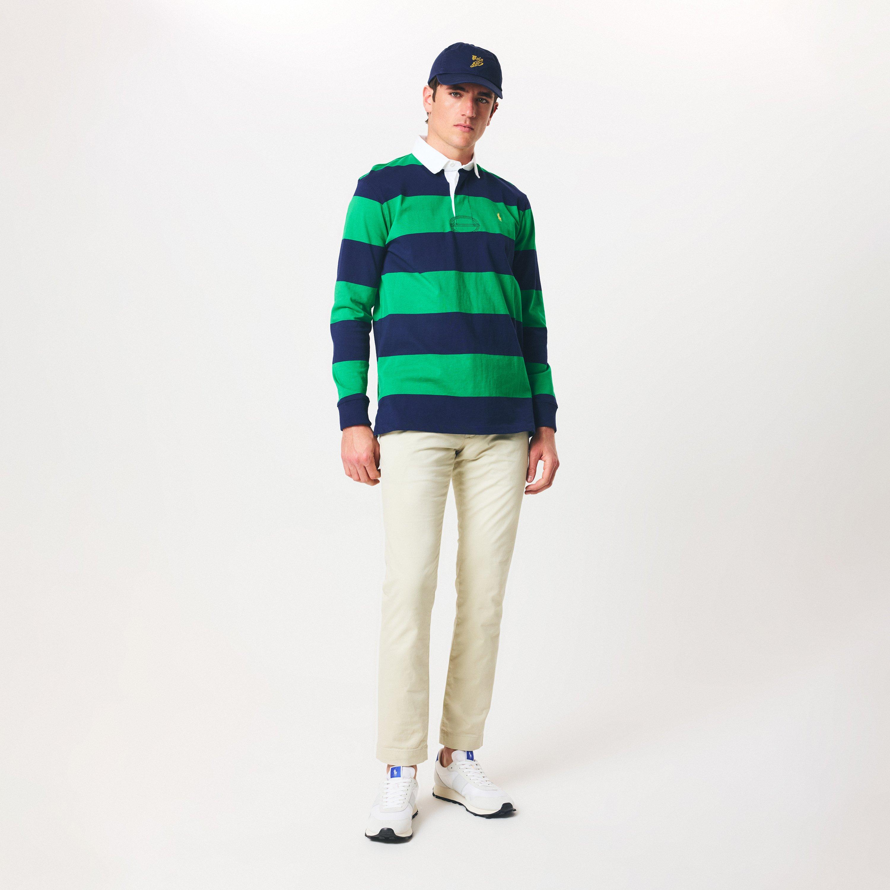 Men's Stripe Rugby Polo Shirt