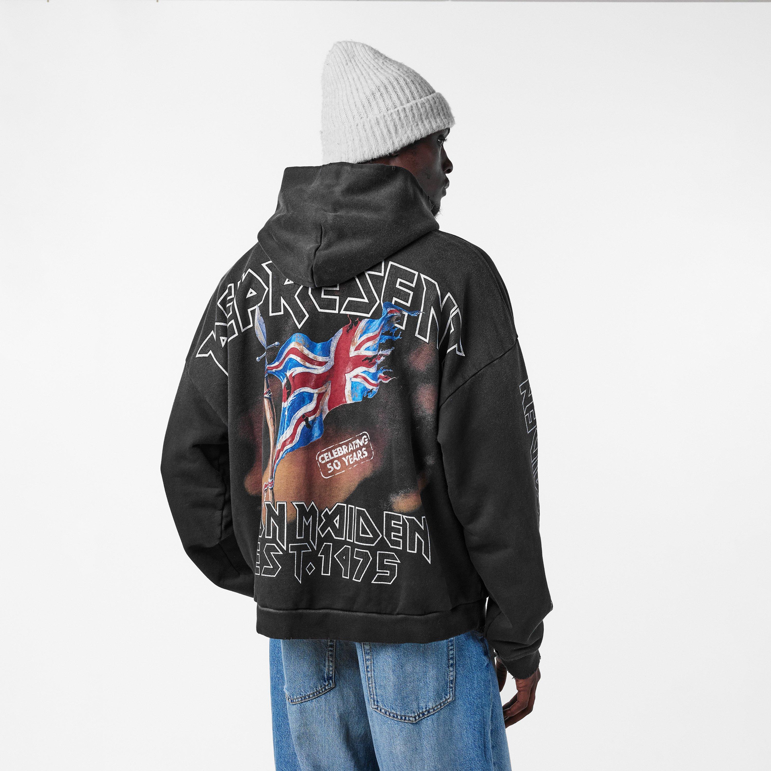 Men's x Iron Maiden Steed Hoodie, Bold Fashion-Metal Fusion