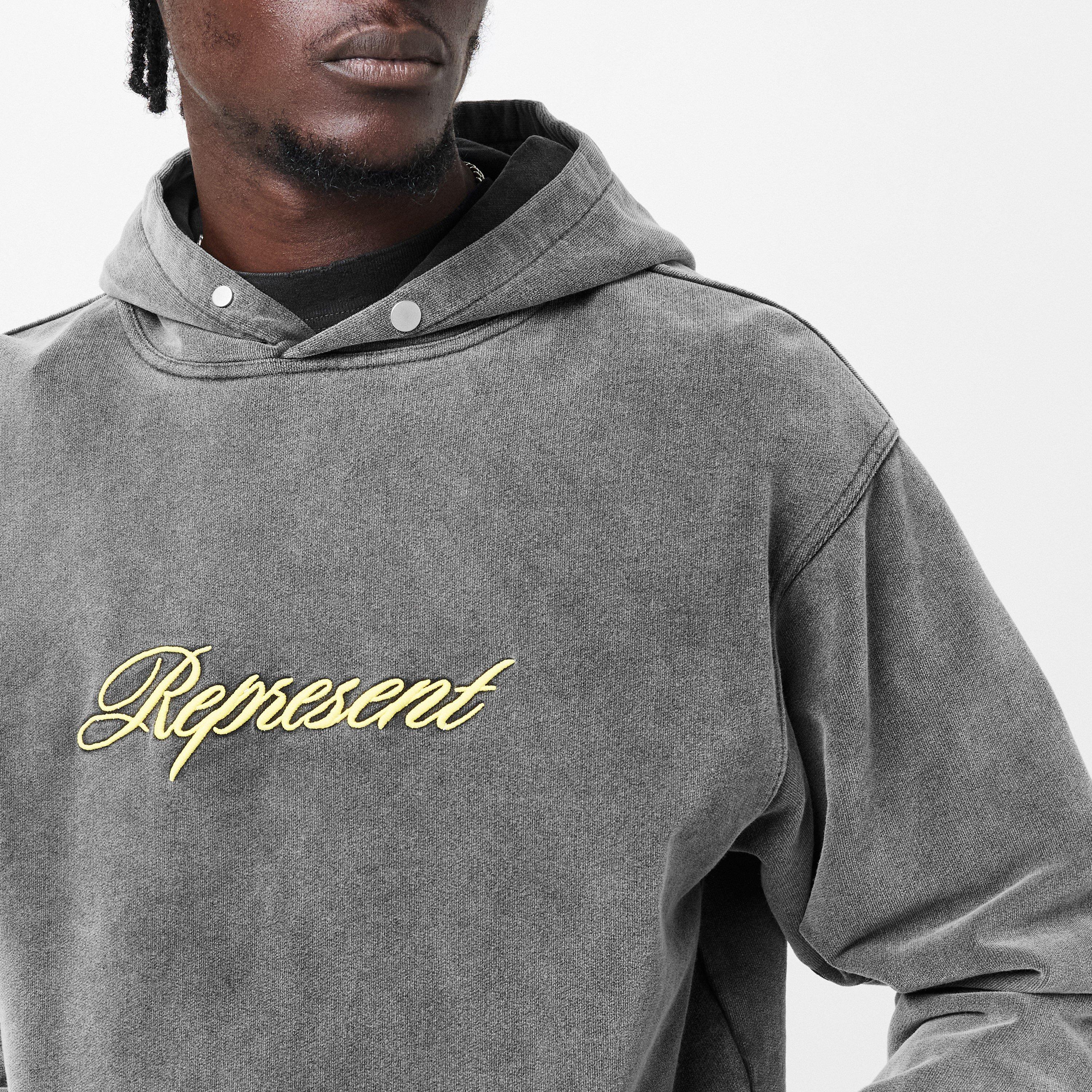 Script Cotton Long Sleeve Over the Head Hoodie