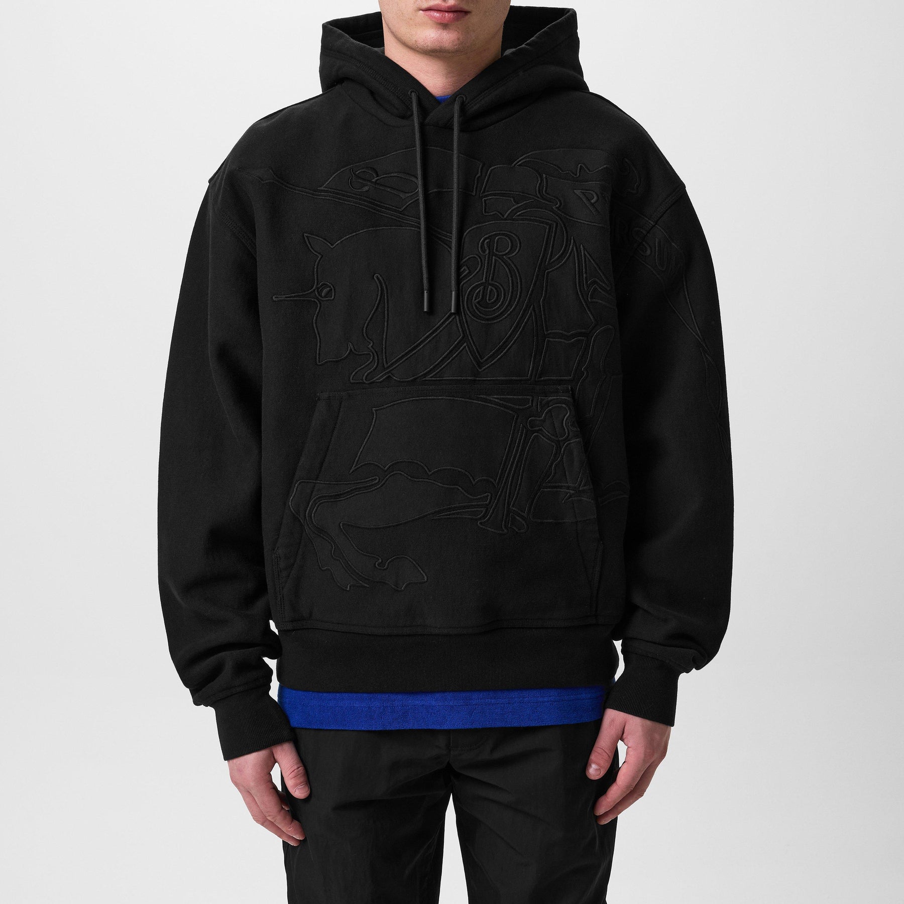 Embroidered Equestrian Knight Design Hoodie