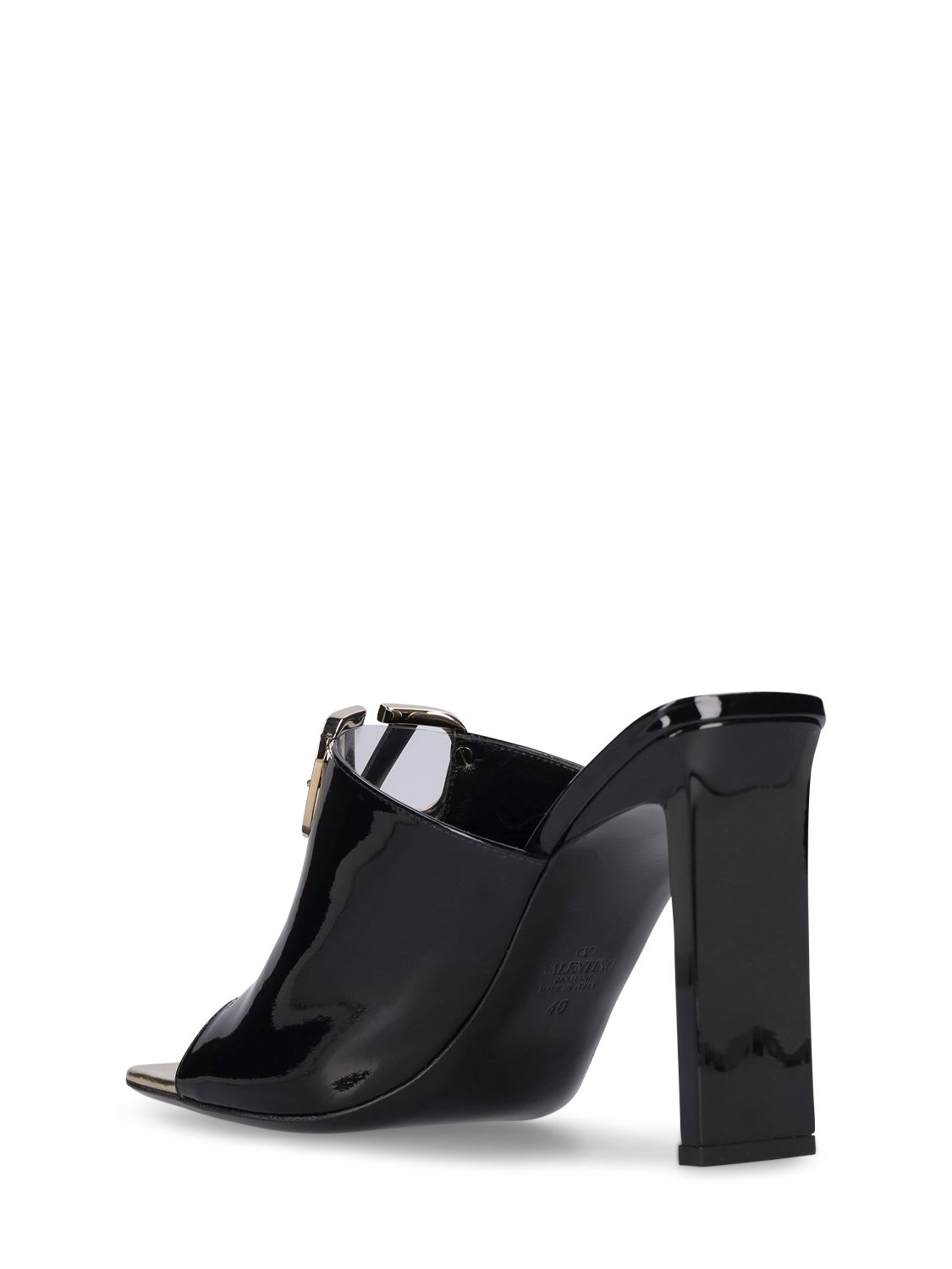 Valentino Garavani Valentino Garavani 100mm Vlogo patent leather sandals - Size: UK 3 Heels | Shop From The Mirage