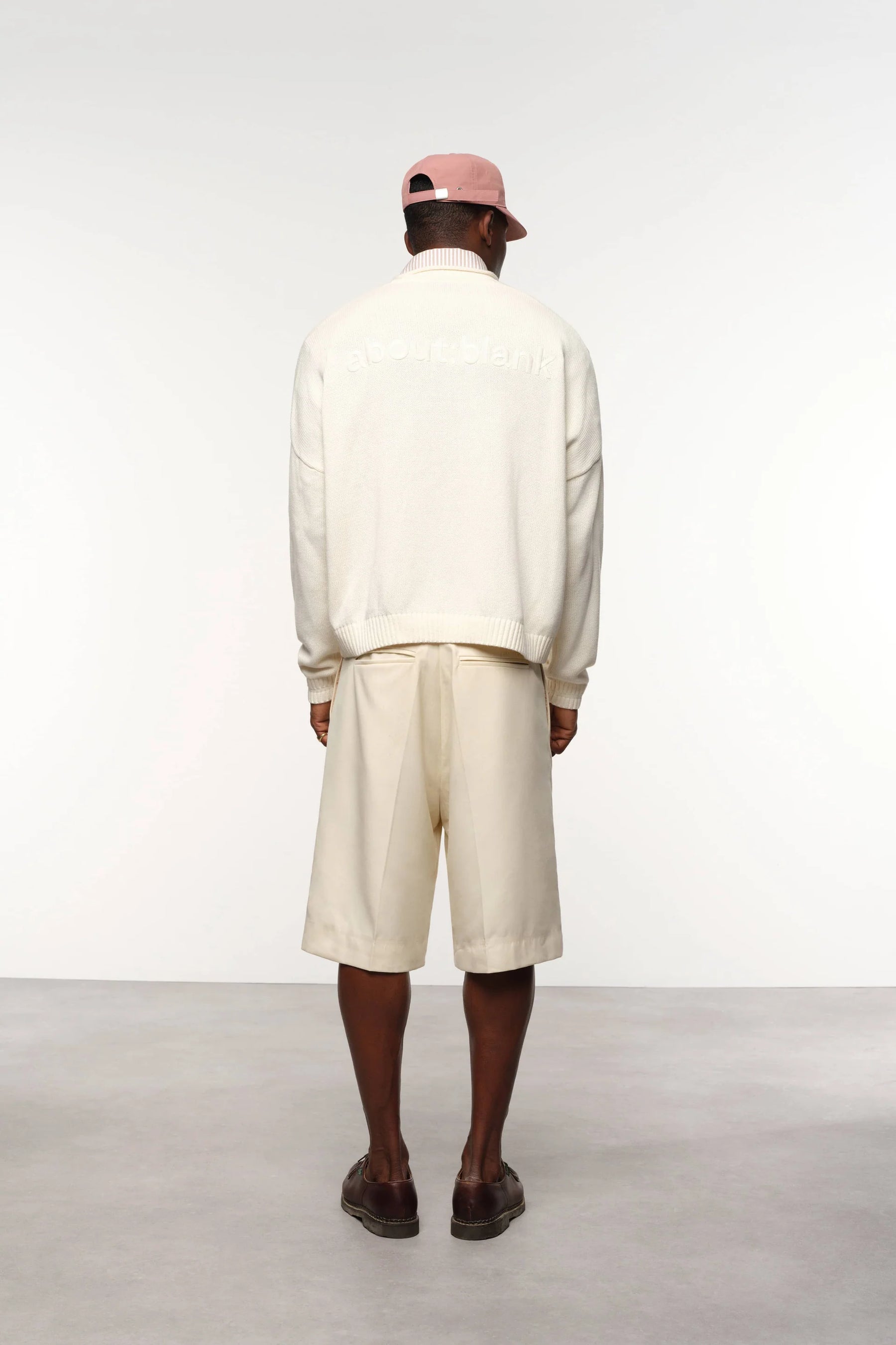 Loose knit rolled crewneck